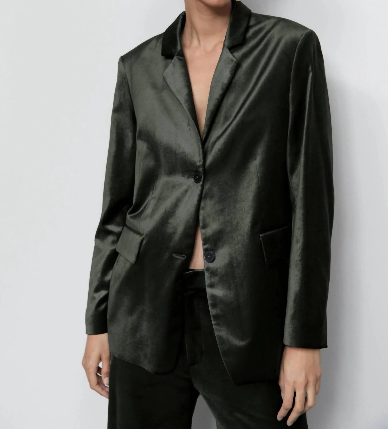 Lola Velvet Blazer In Irish Coffee