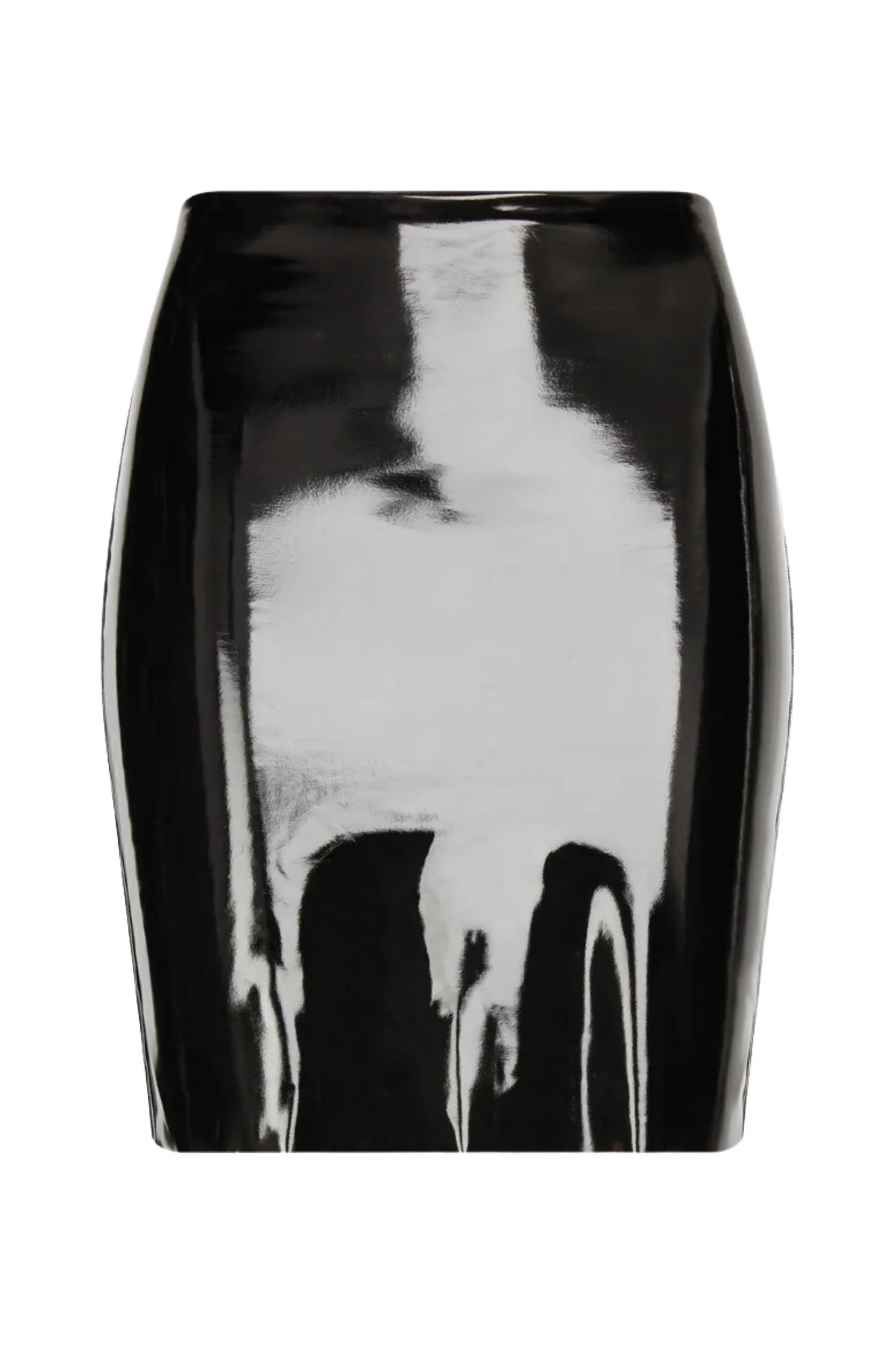 Patent Mini Skirt In Black