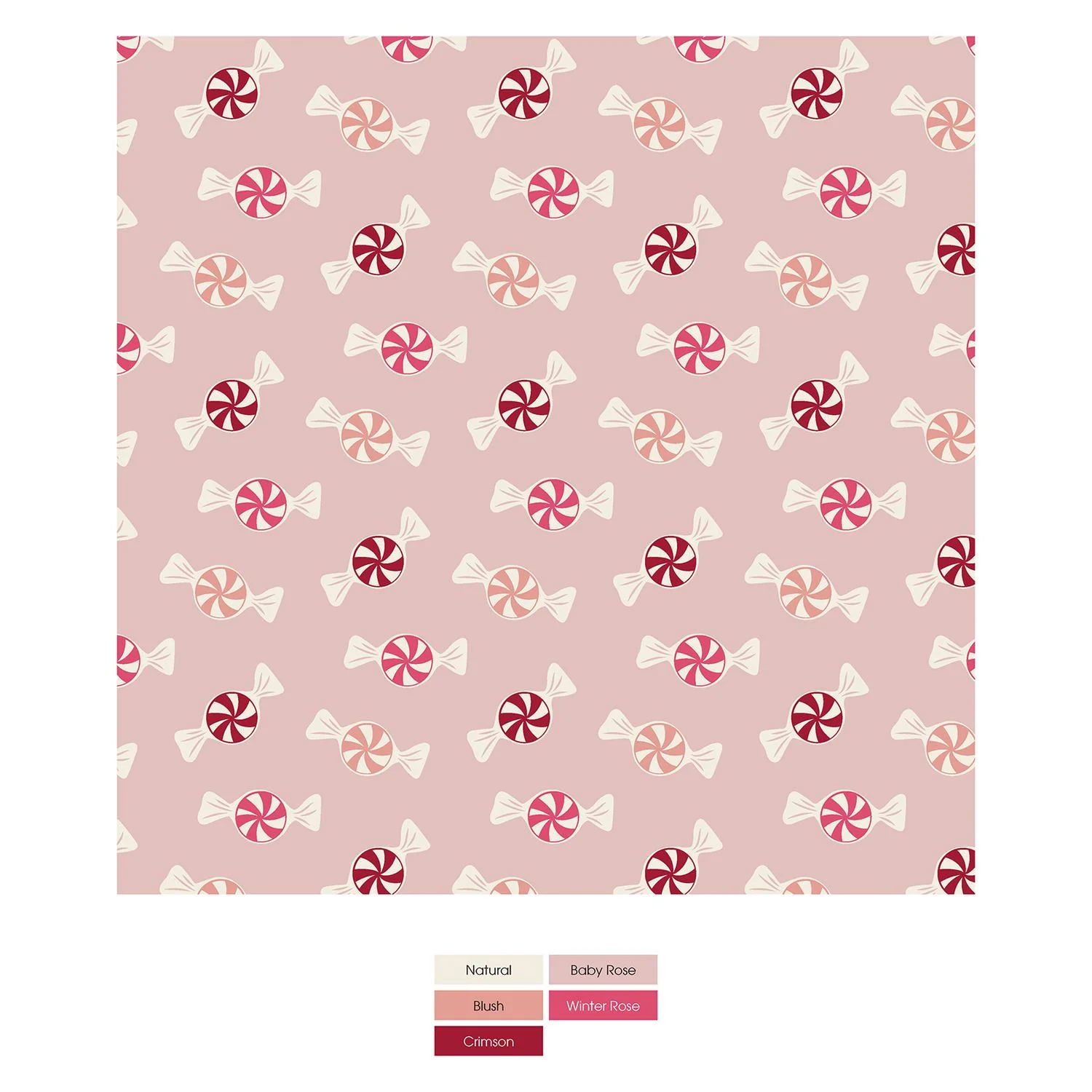 Women's Long Sleeve Tee & Pajama Pants Set In Baby Rose Peppermints