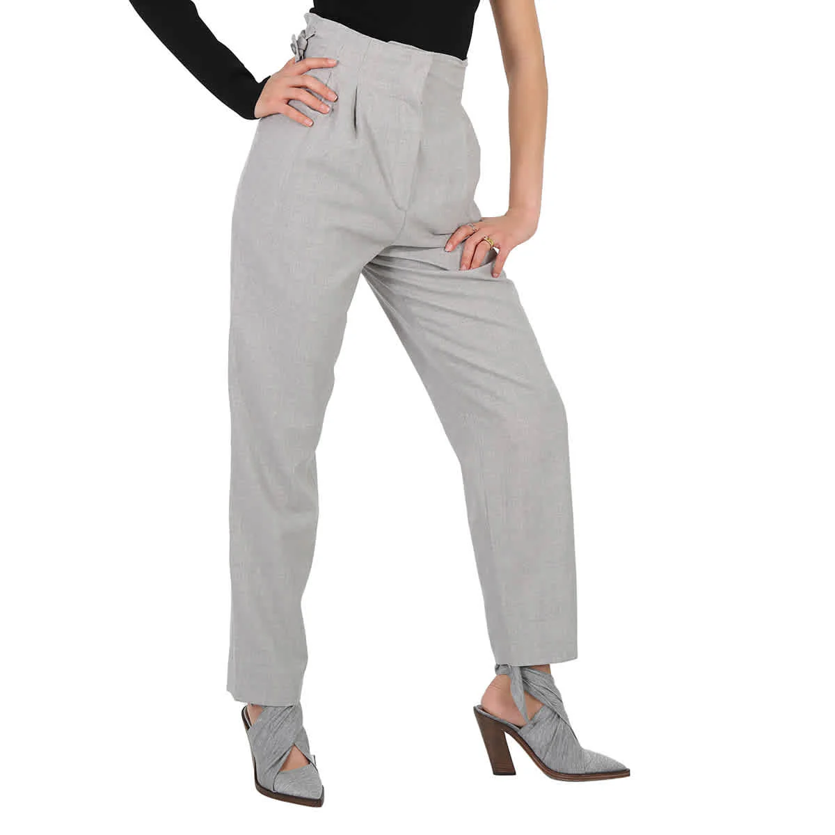 Burberry Cut-out Detail Wool Tailored Trousers