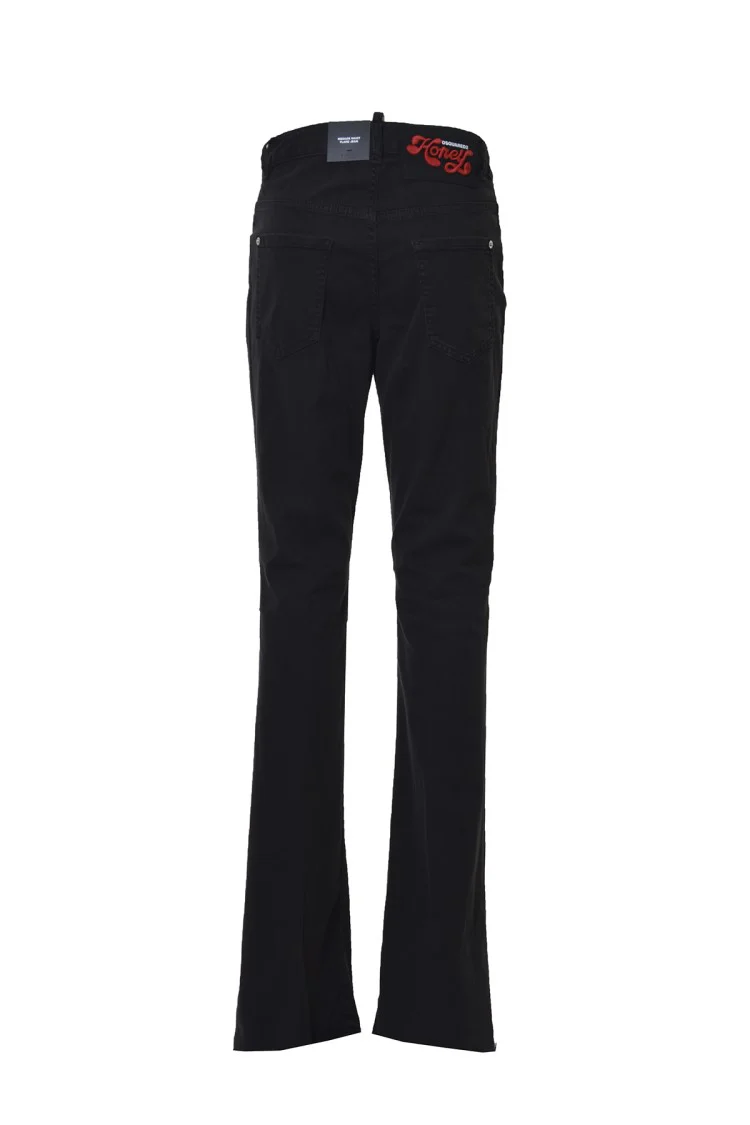 Denim Medium Waist Flare Jeans Black