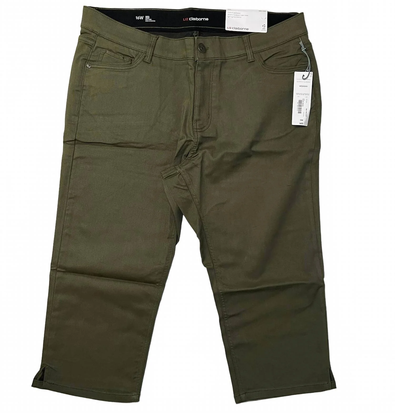 Women's Sara Crop Mid-Rise Capri Pants In Olive Green