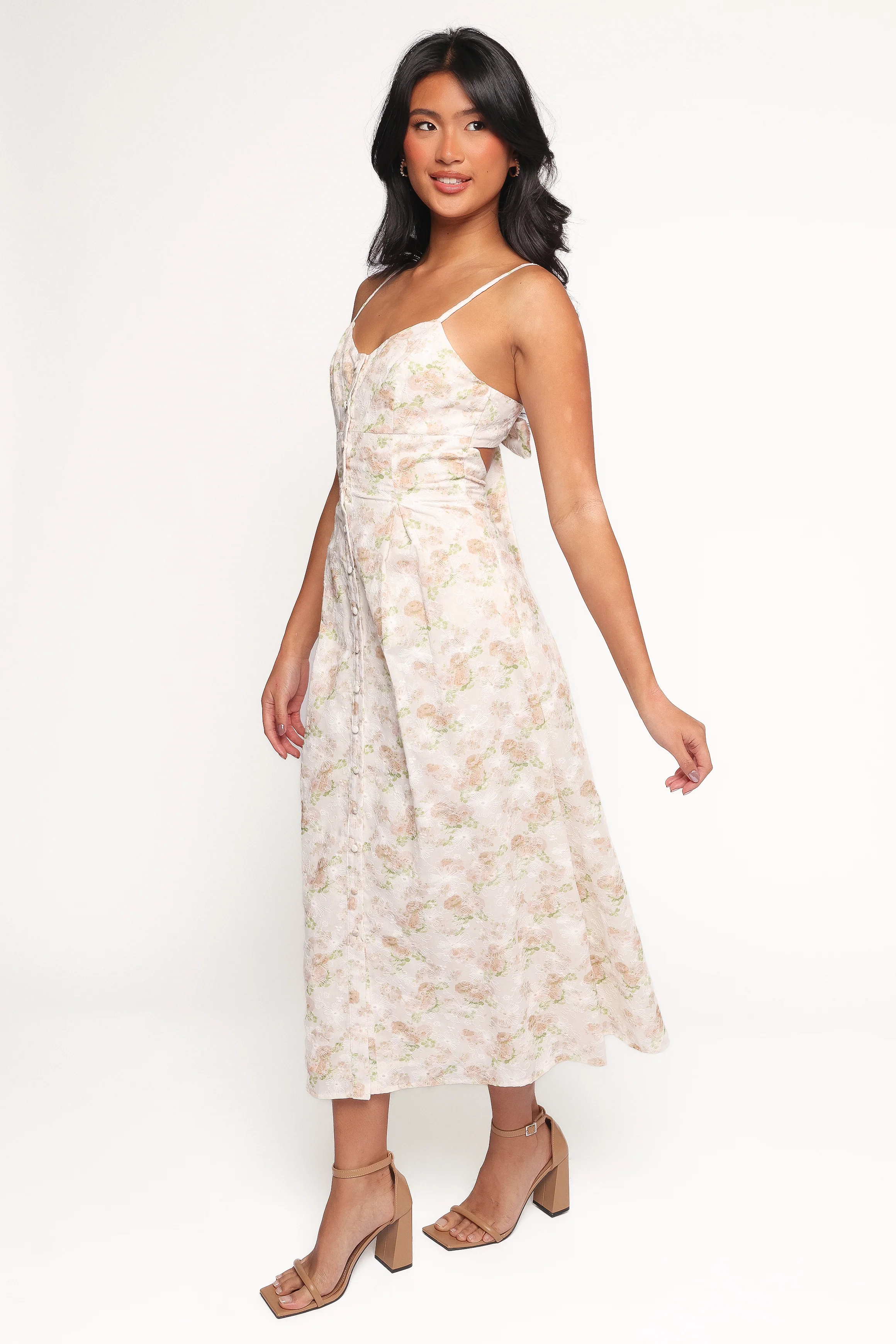 Teah Midi Dress - Pink Floral