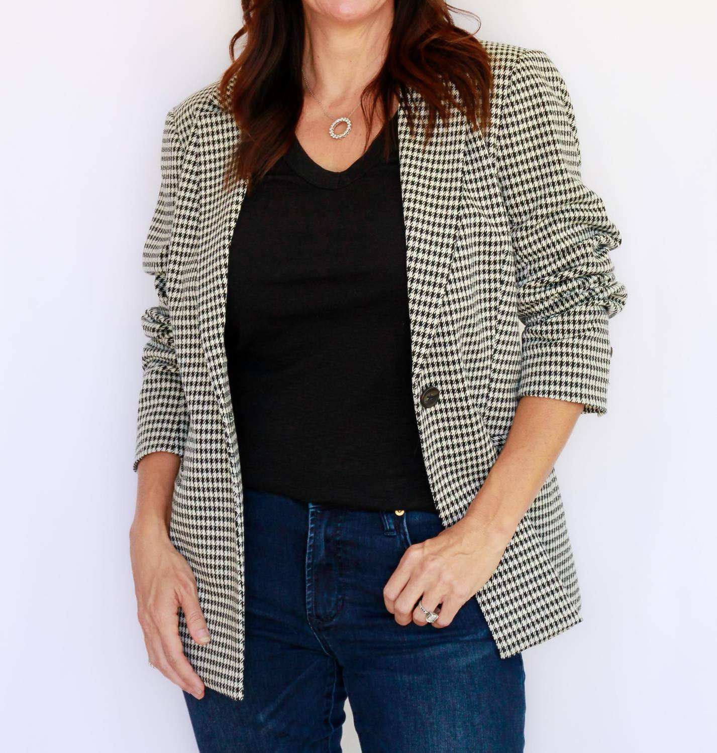 Payton Blazer In Ivory/black