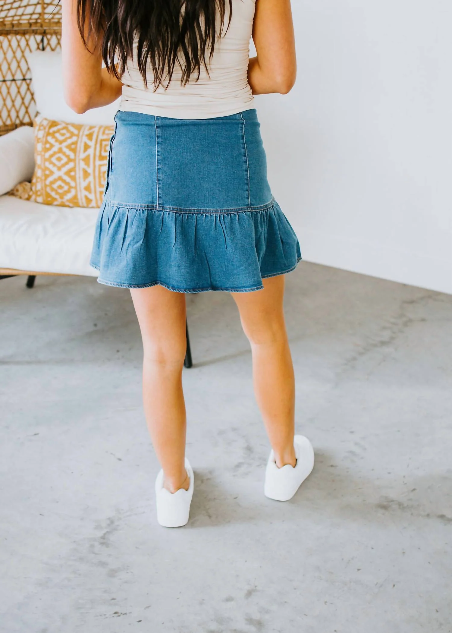 Dolly Denim Skirt In Medium Denim