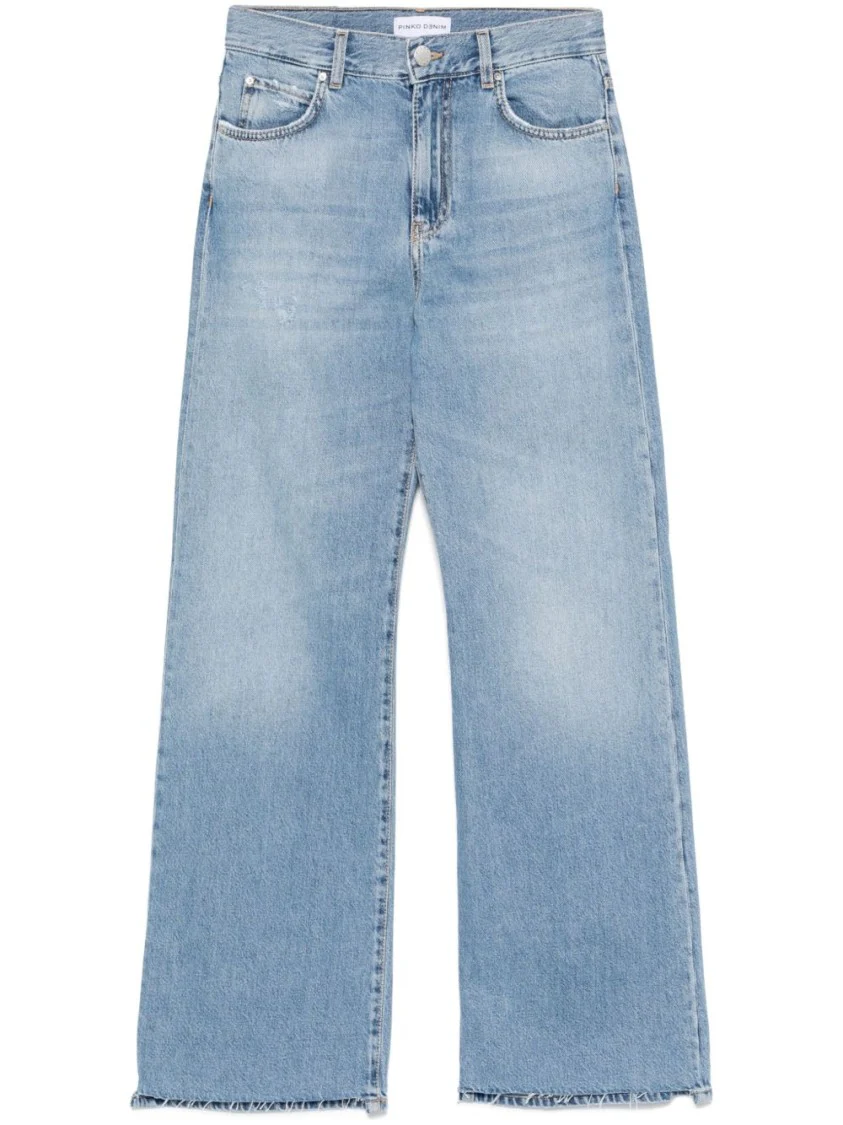 Wide-Leg Denim Jeans With Classic Five-Pocket Design