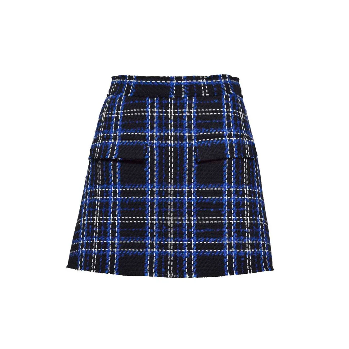 Black And Blue Tartan Tweed Skort