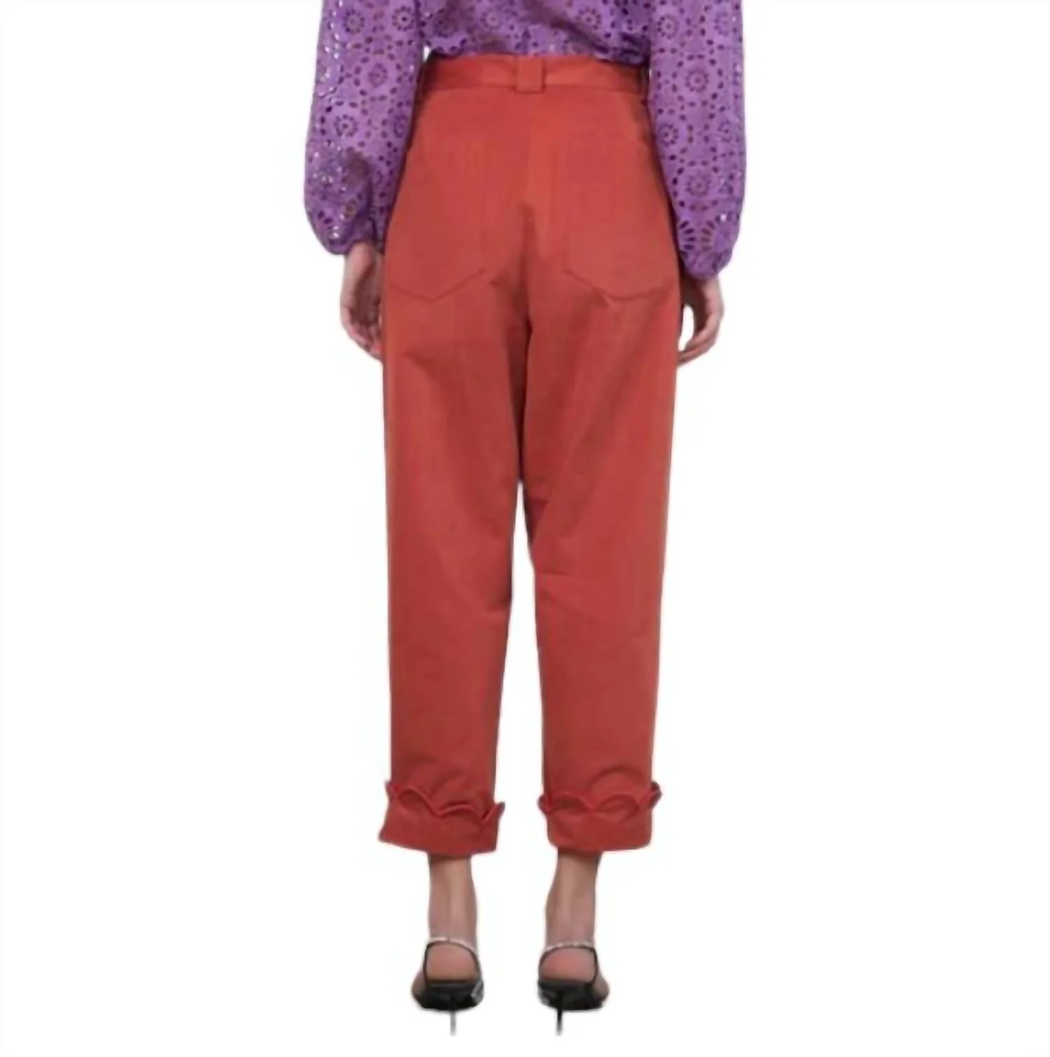 Saja Wide Leg Pants In Rust