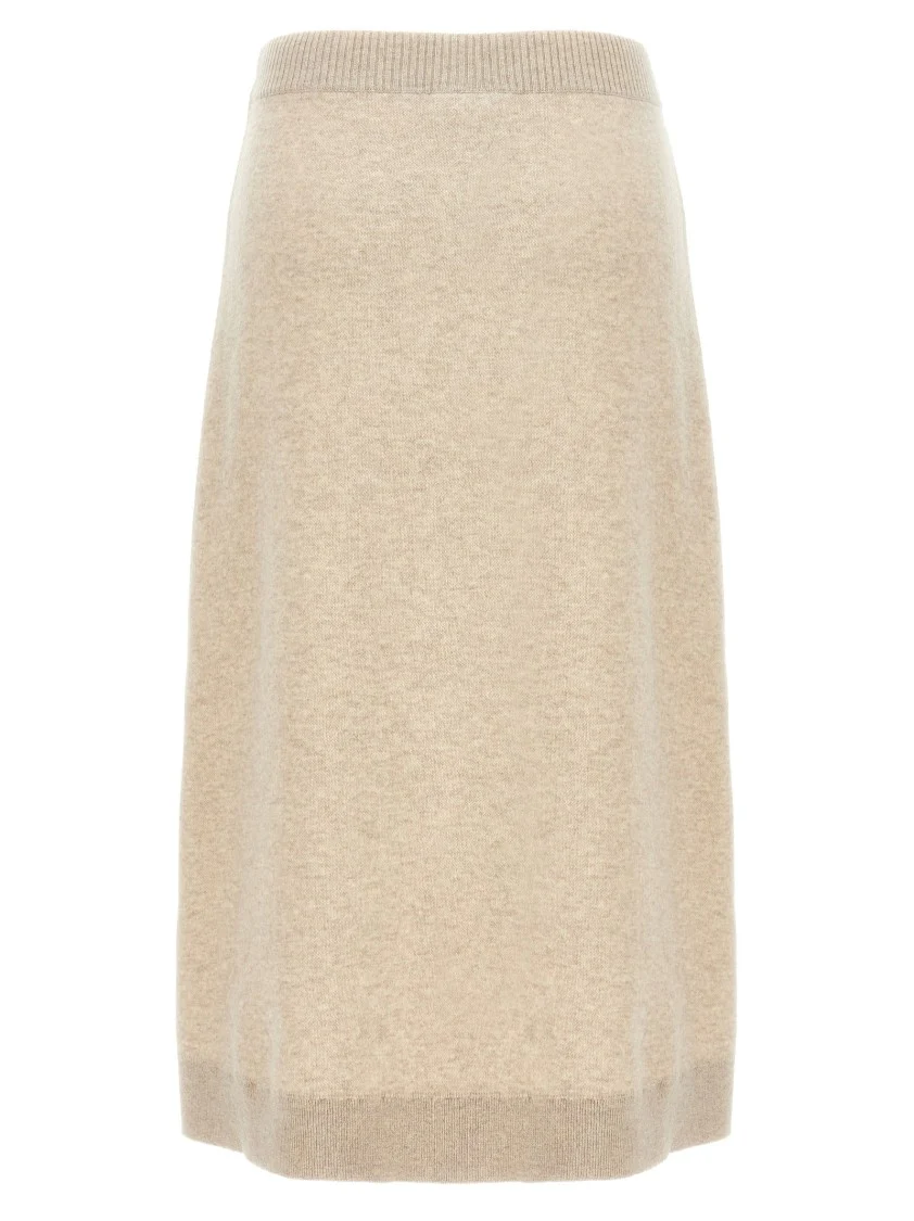 Stretch Cashmere Midi Skirt