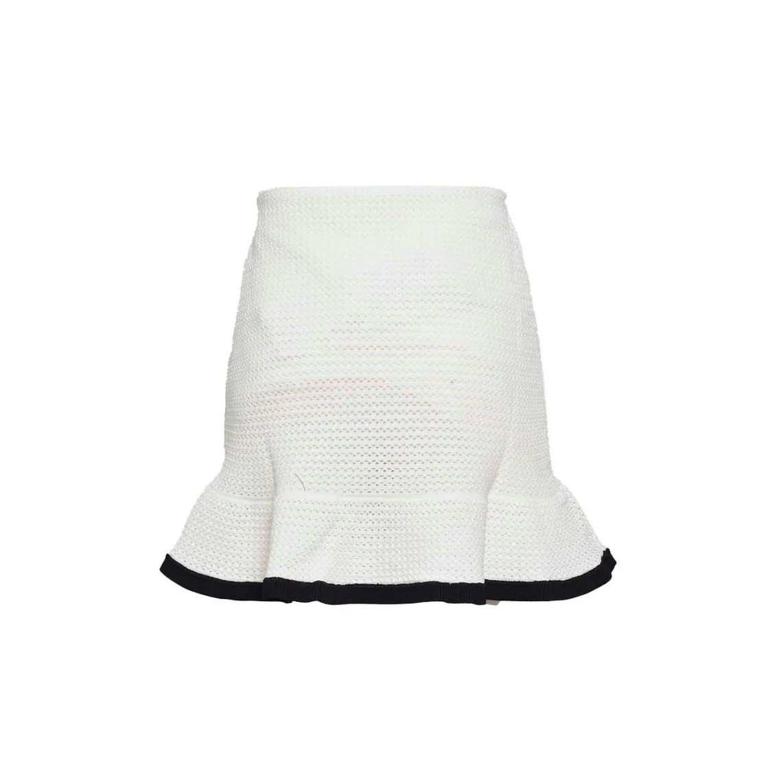 White Crochet Knit Mini Skirt