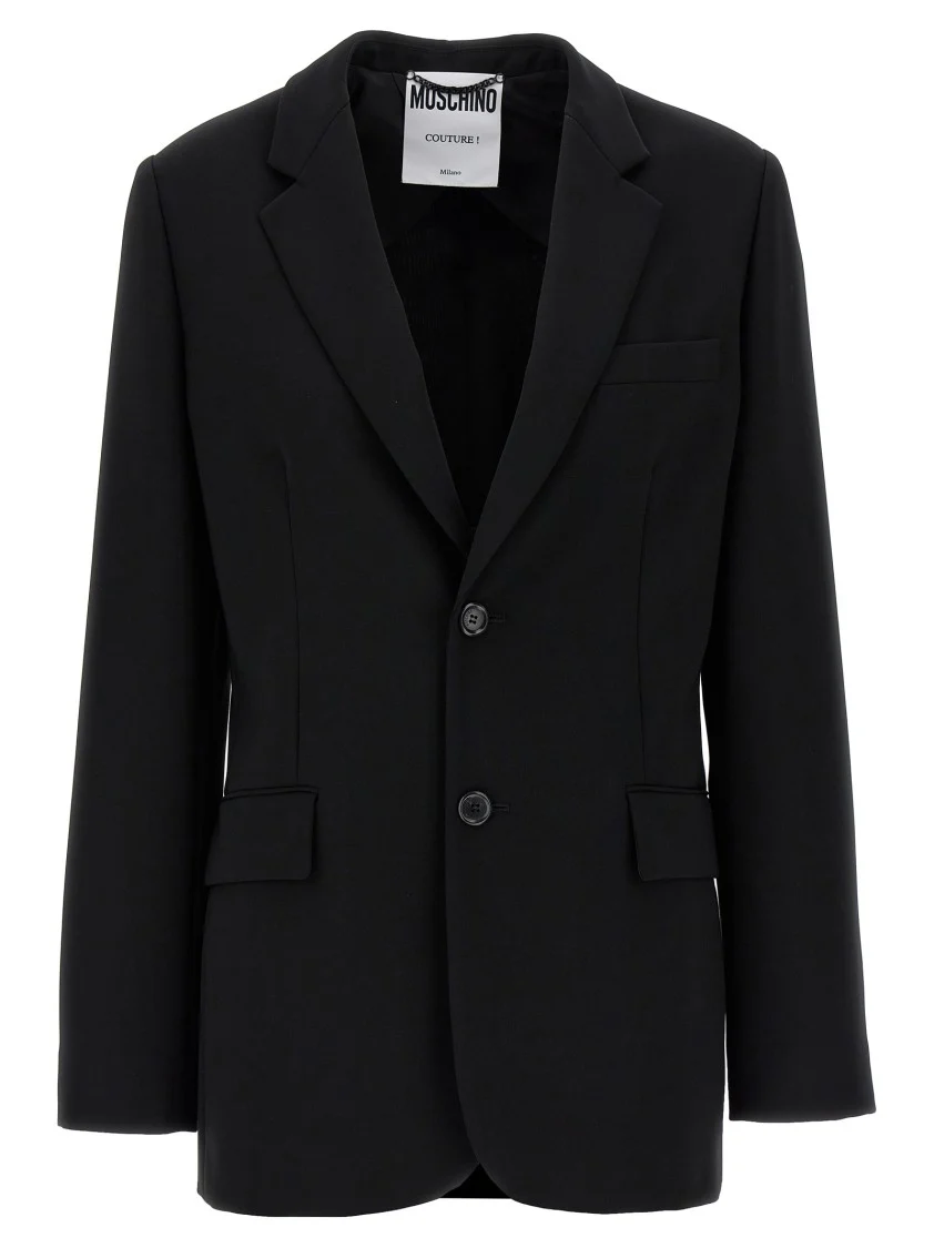 Single-Breasted Blazer With Martingale Detail