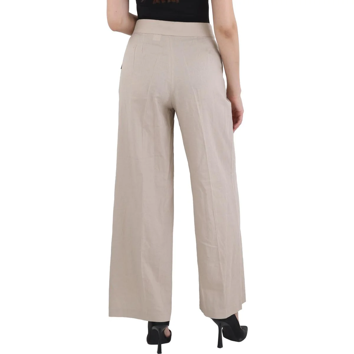 Womens Pocket Rayon Wide Leg Pants