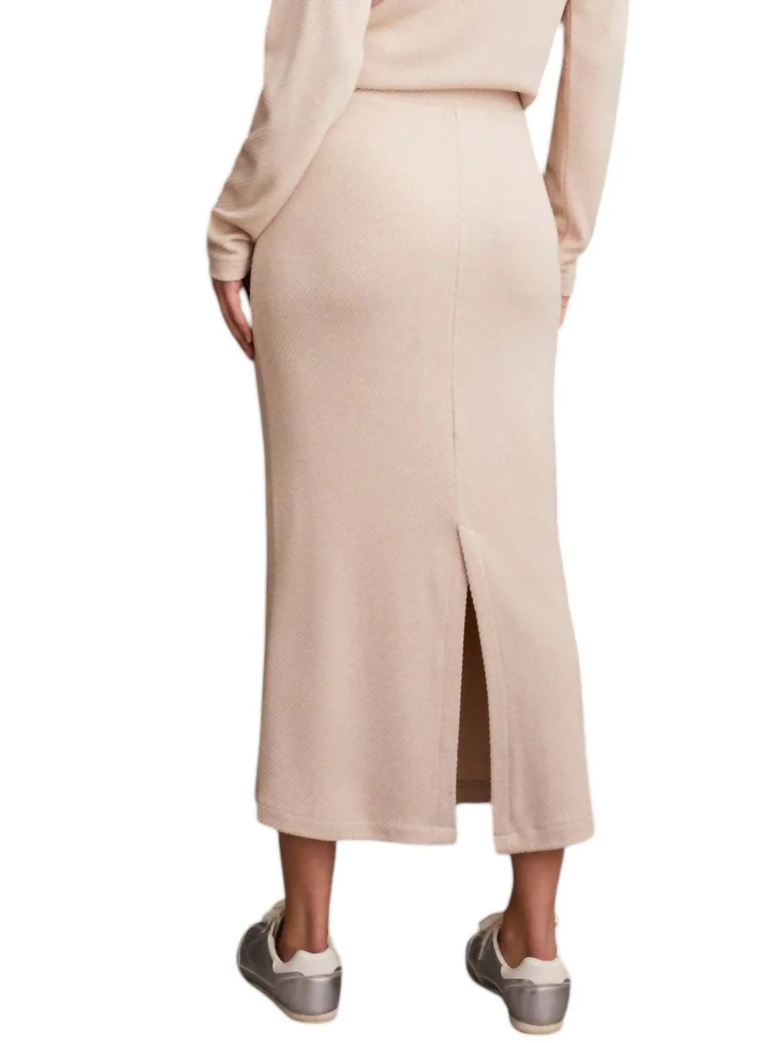 Pull-On Midi Skirt In Oatmeal