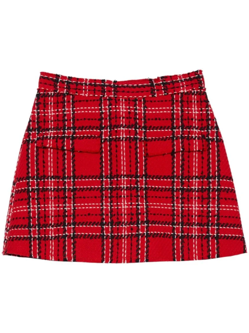 Red/Black Tartan Pattern Skirt