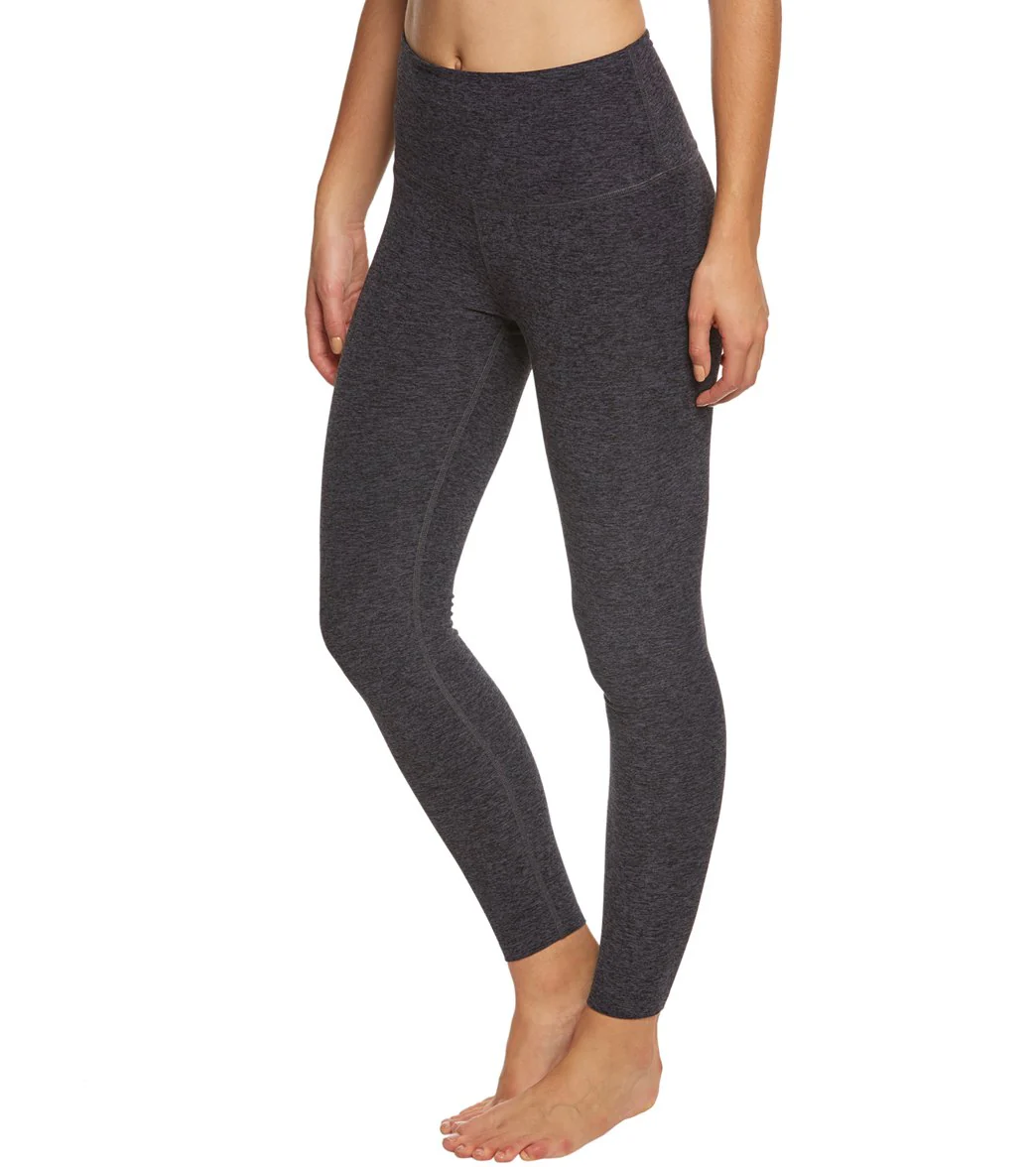 Beyond Yoga Spacedye High Waisted Caught In The Midi 7/8 Yoga Leggings Black-Steel