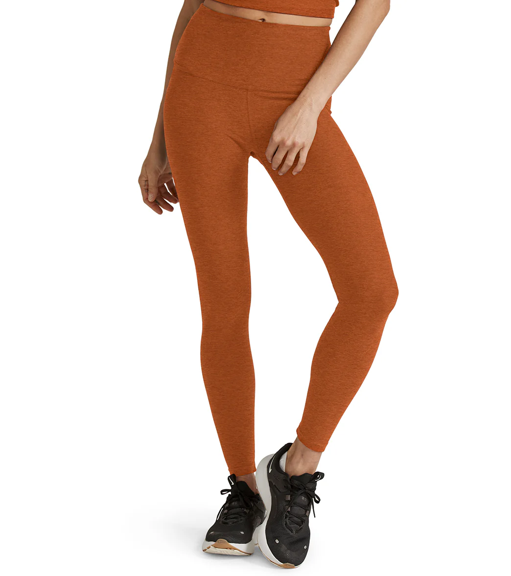 Beyond Yoga Spacedye High Waisted Caught In The Midi 7/8 Yoga Leggings Warm Clay Heather