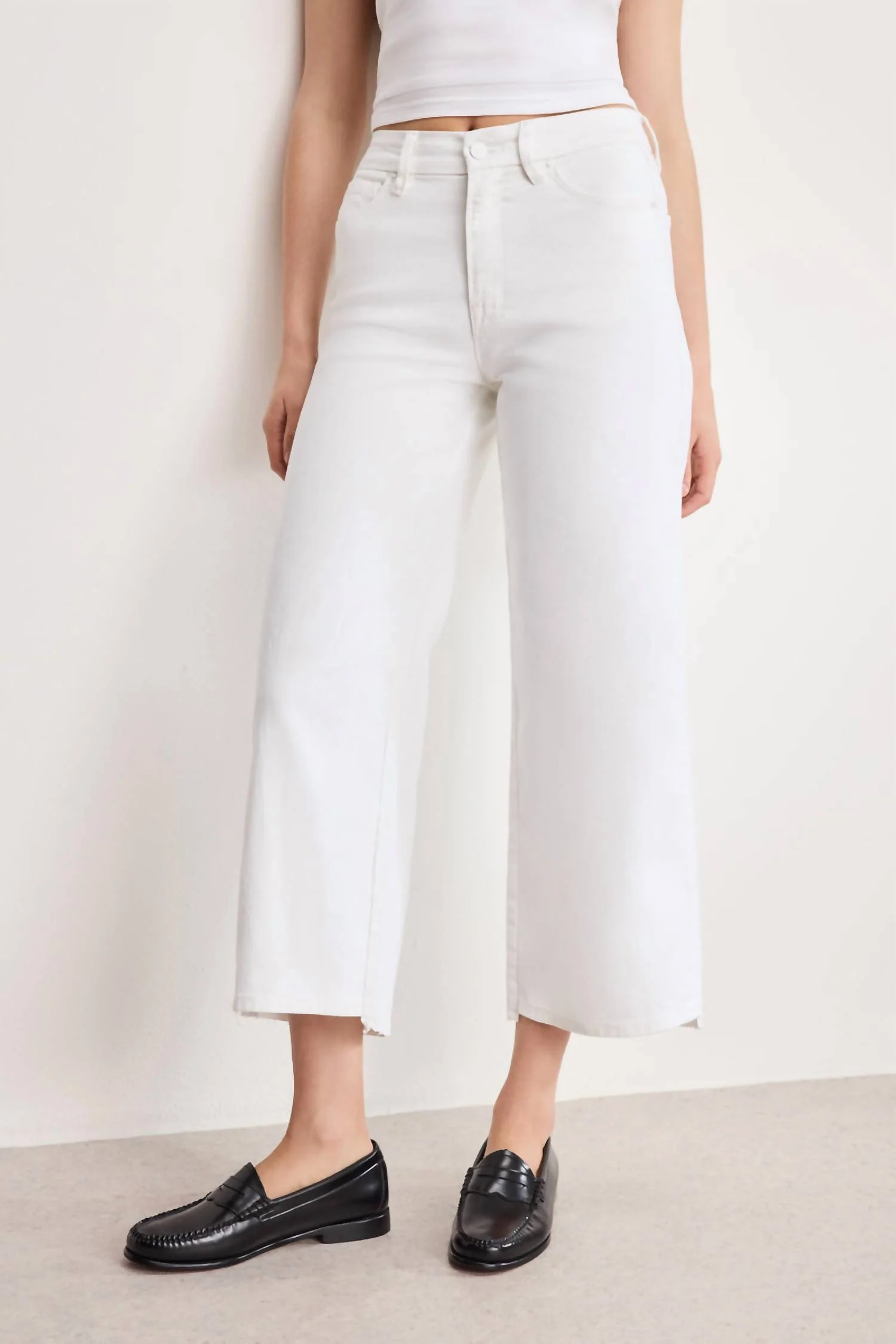 Good Waist Cropped Palazzo Jeans In White