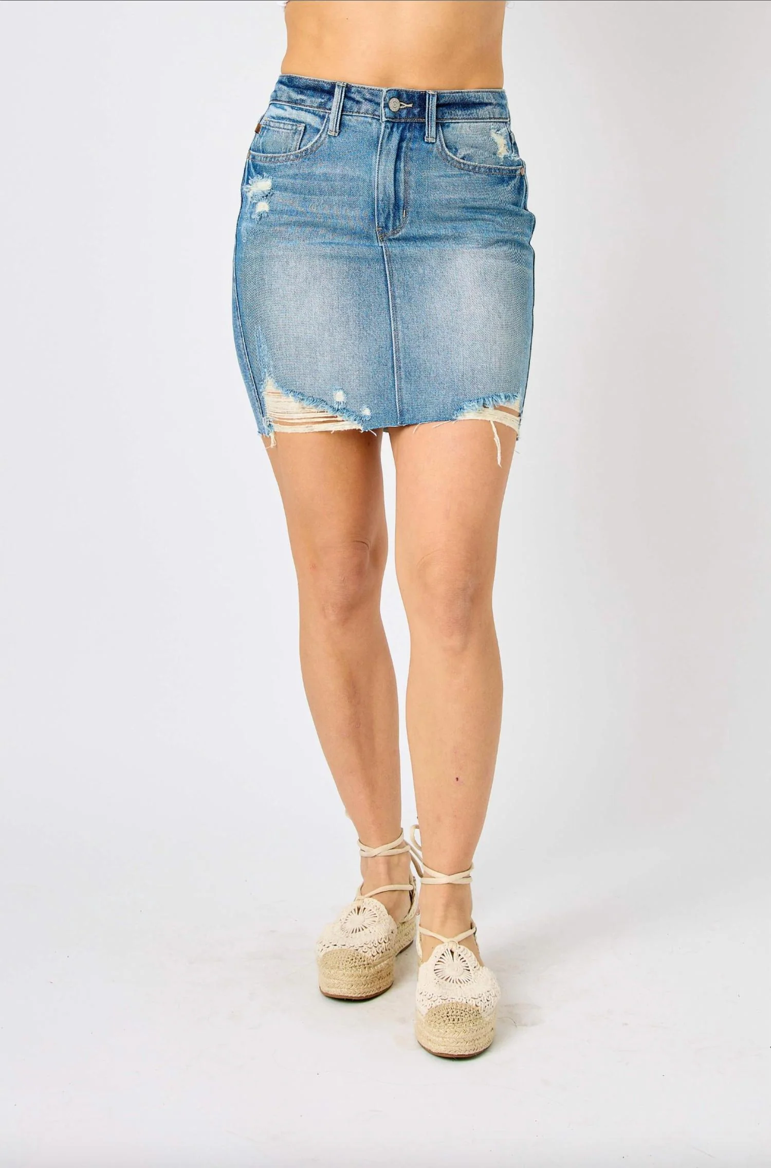 Rigid Magic Destroy Skirt In Medium Wash