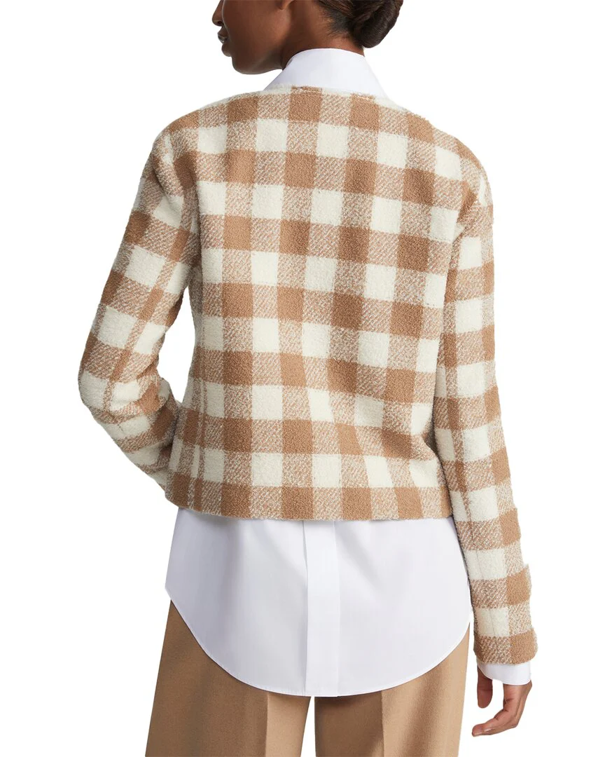 Lafayette 148 New York Collarless Patch Pocket Wool-Blend Jacket