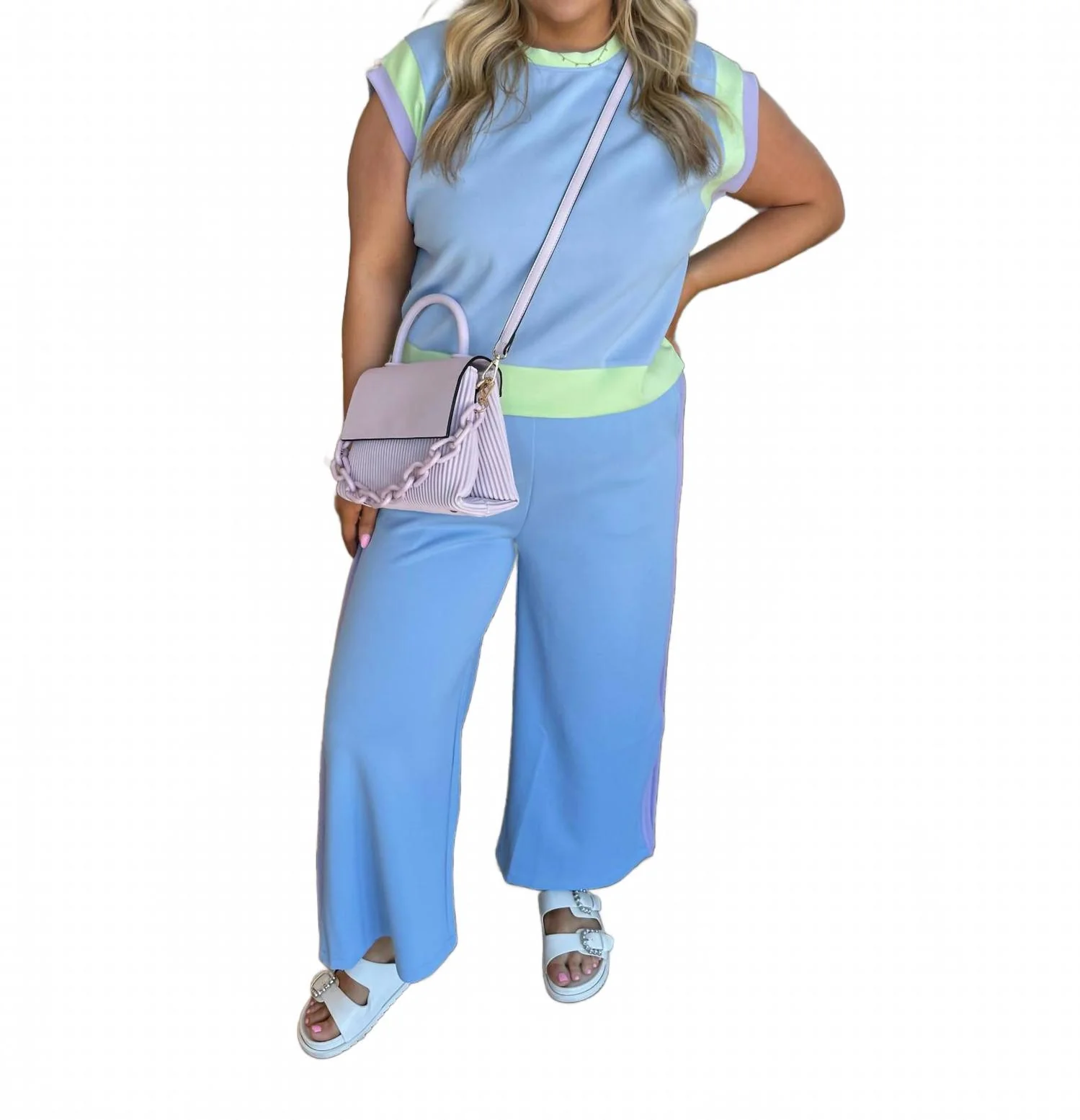 Vibes Day Lounge Set In Light Blue