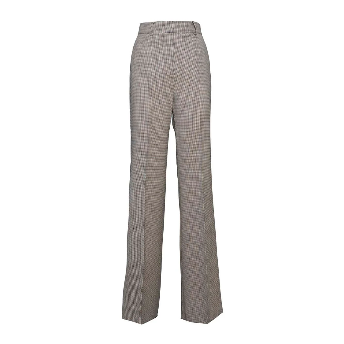 Houndstooth Pattern Stretch Gabardine Trousers