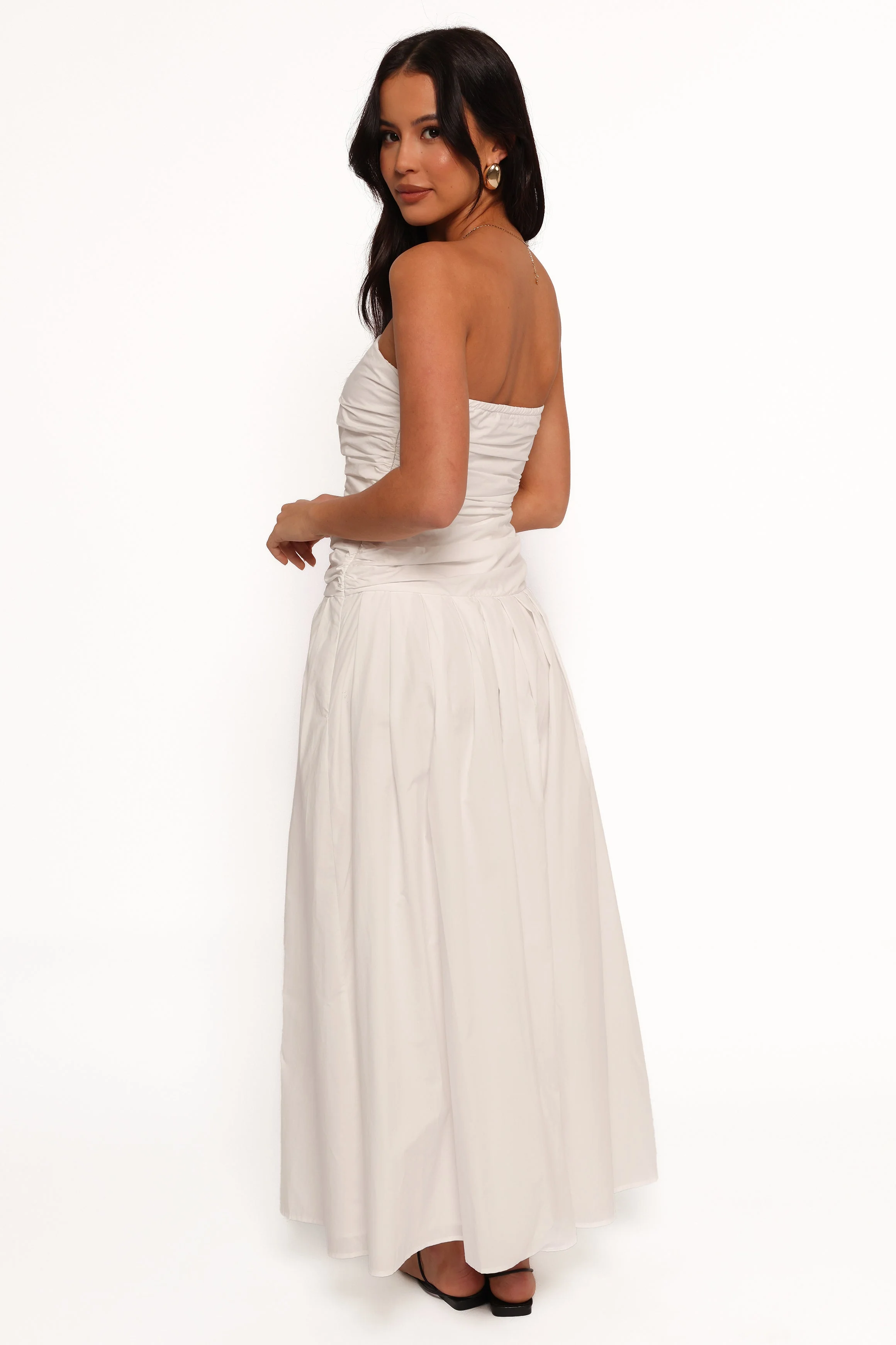 Nell Strapless Maxi Dress - White