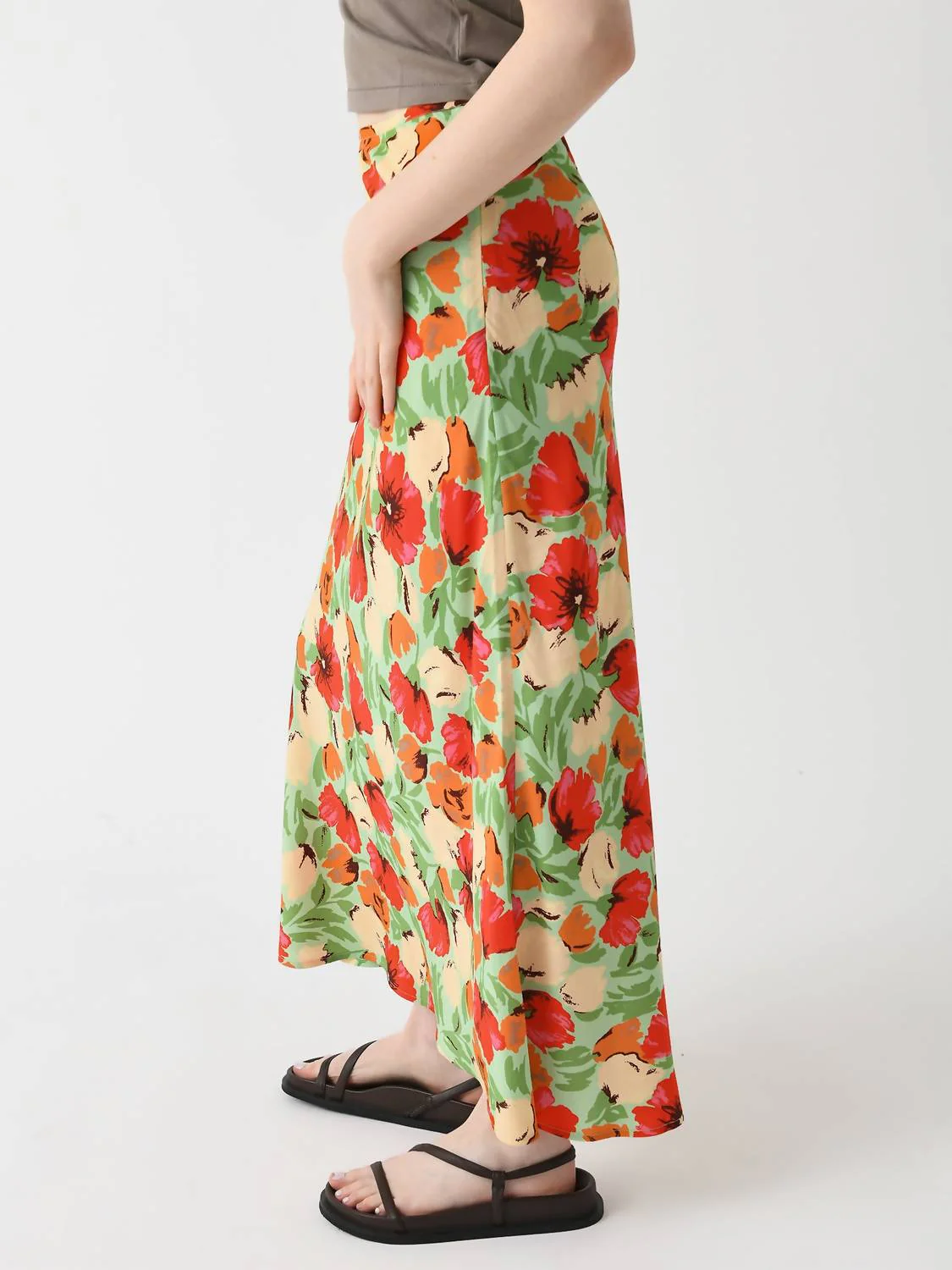 Layla Skirt In Green Garden Floral