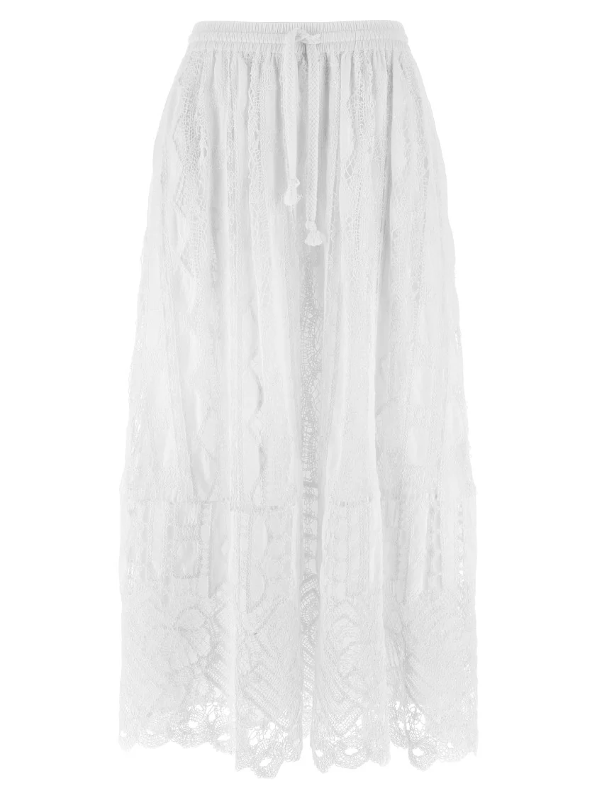 Long Sangallo Skirt With Macramé Pattern