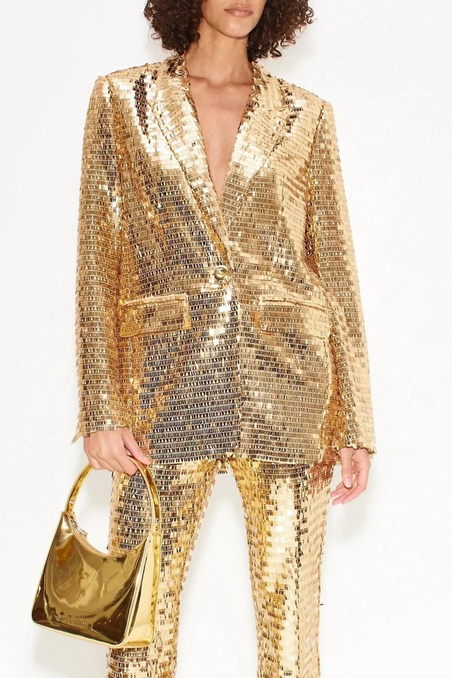 Lennox Sequin Jacket In Star Gold