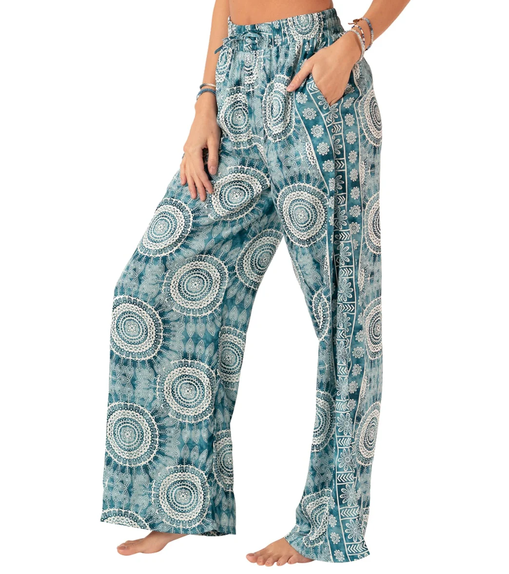 Lotus and Luna Palmetto Point Wide Leg Drawstring Pants