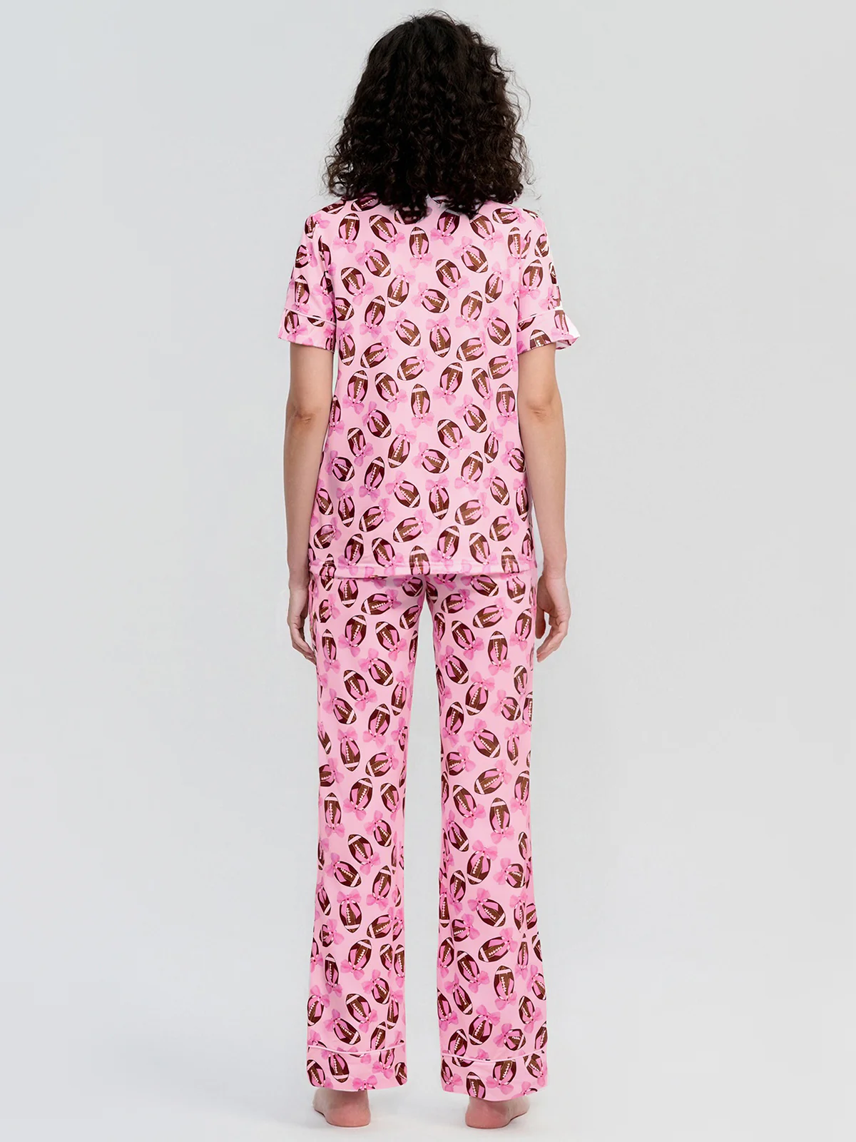Football Short Sleeve Pajamas Set
