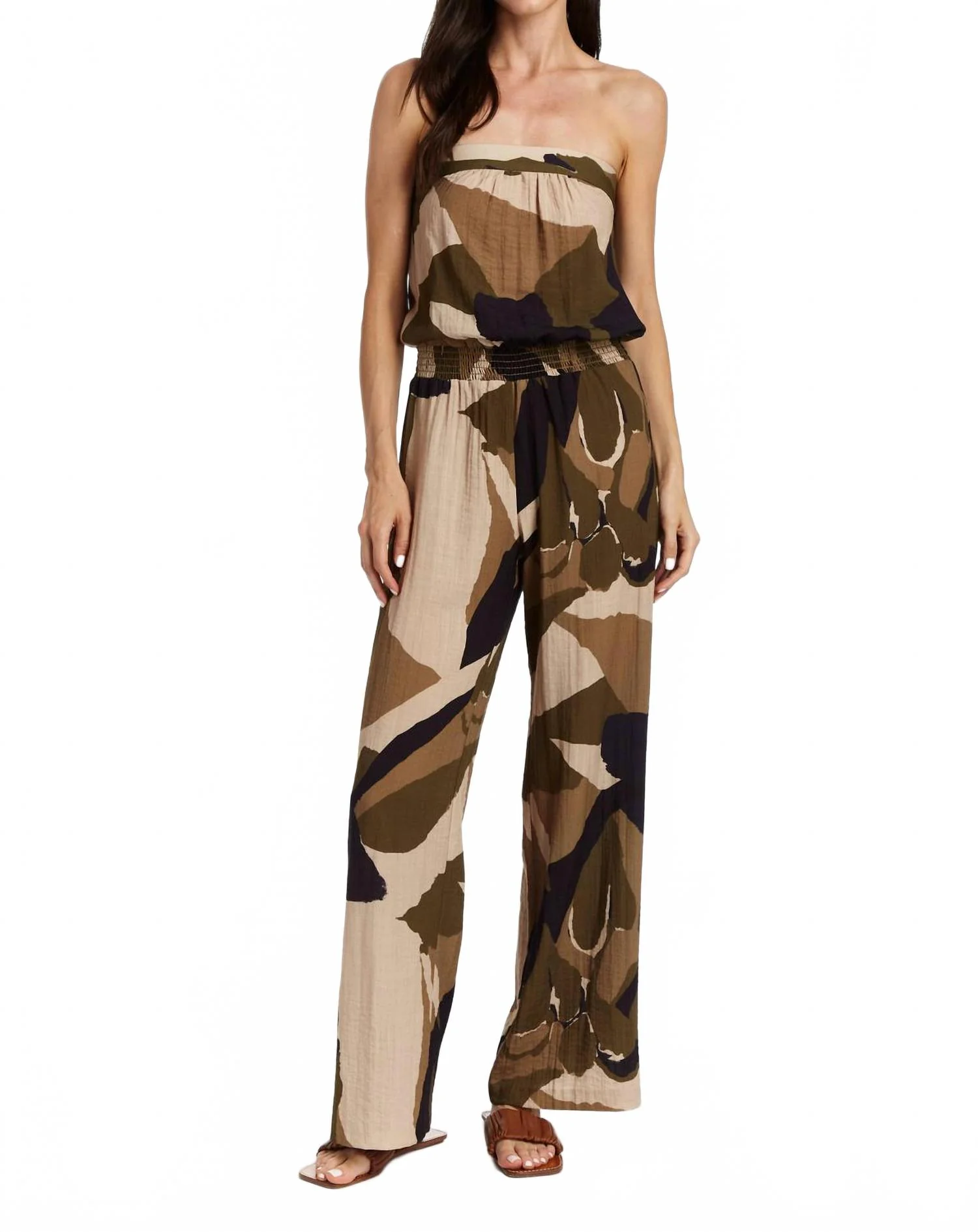 Women's Justina Camo Jumpsuit In Olive