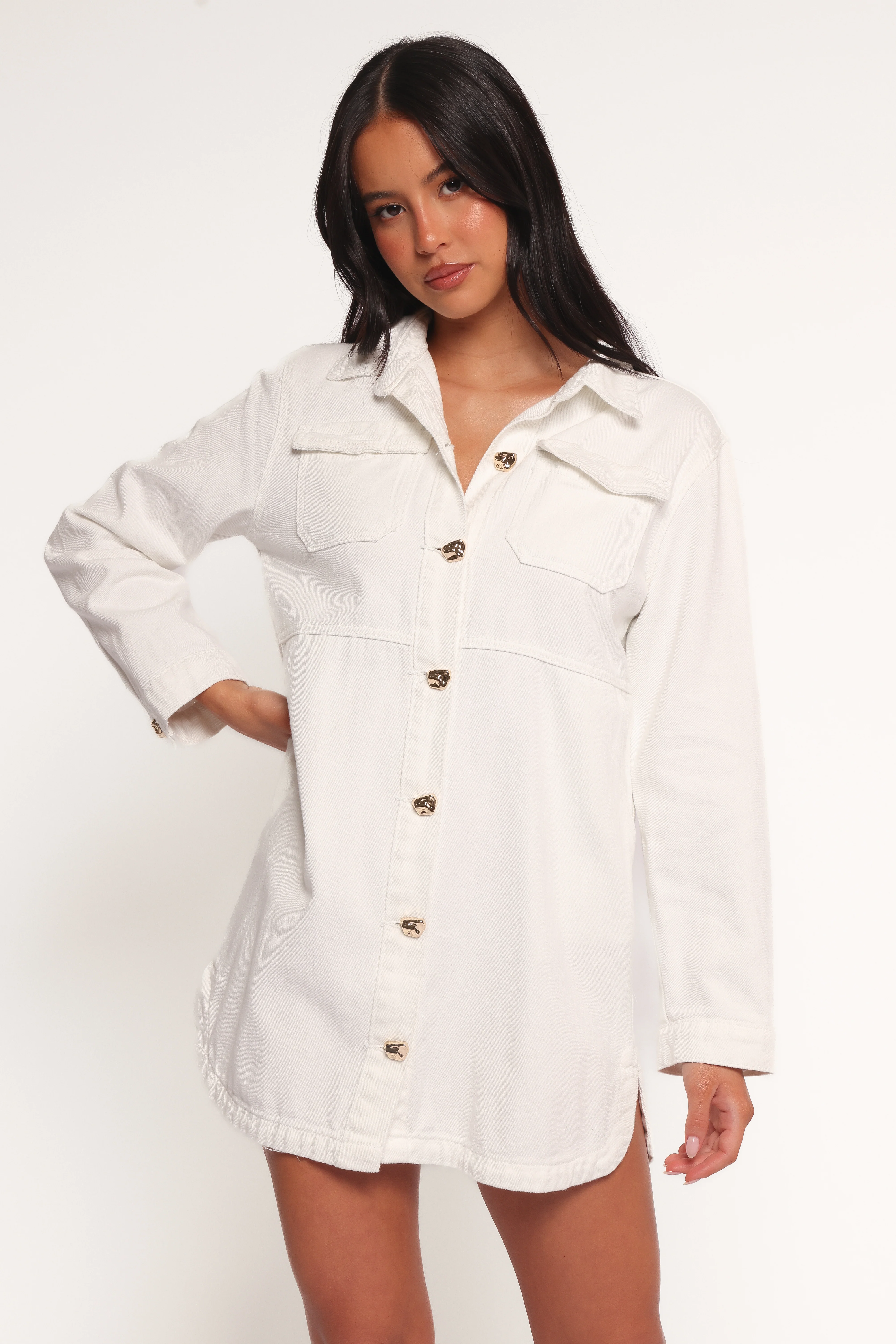 Turner Denim Dress - White Denim