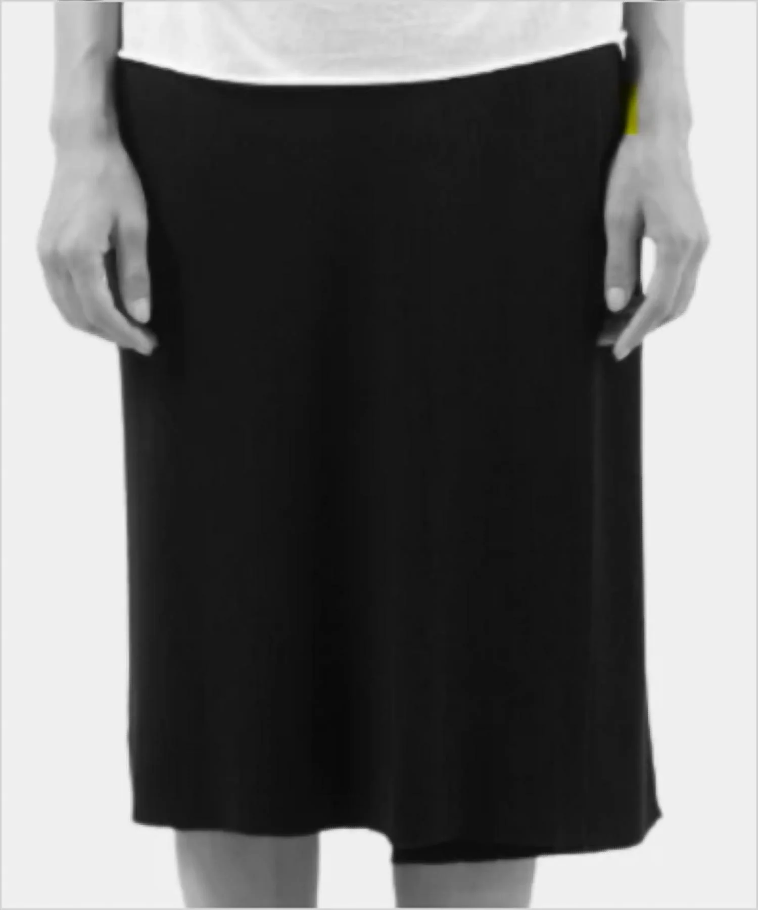 Women's Knee Length Skirt-Wrap In Black