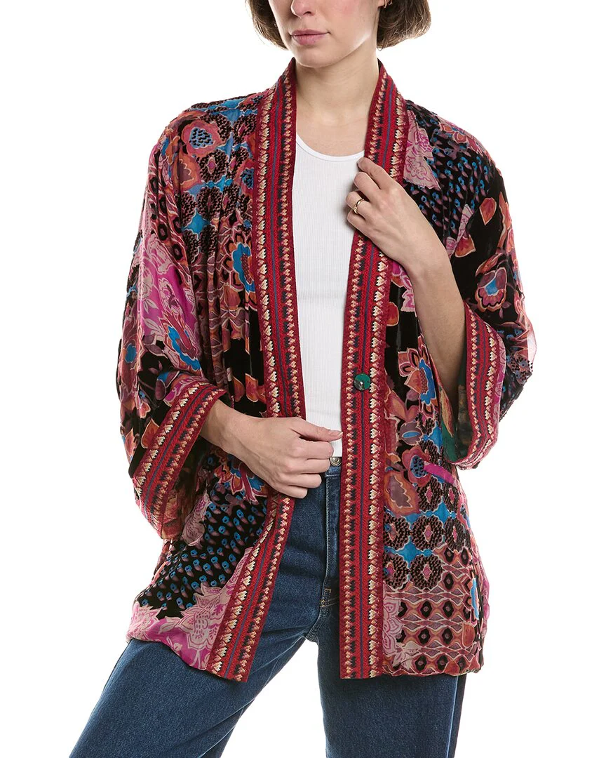Johnny Was Merhawi Burnout Silk-Blend T Kimono