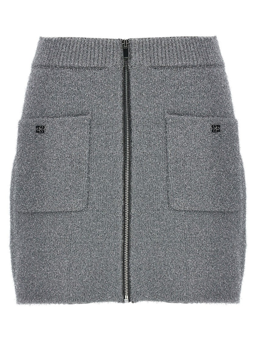 Sparkle Wool Mini Skirt With Elastic Waistband