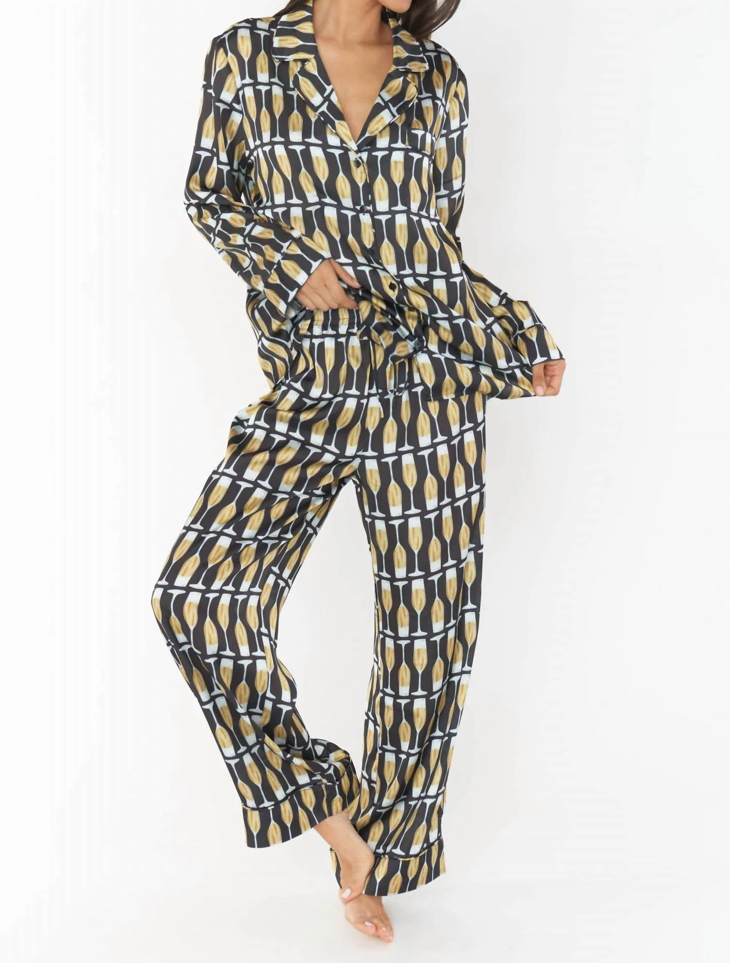 Classic Pajama Set In Champagne