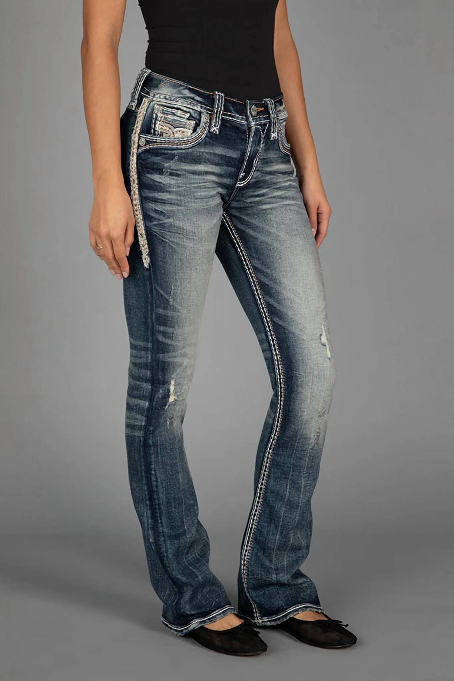 Rafaela Bootcut Jeans - 32 Inseam In Vintage Blue
