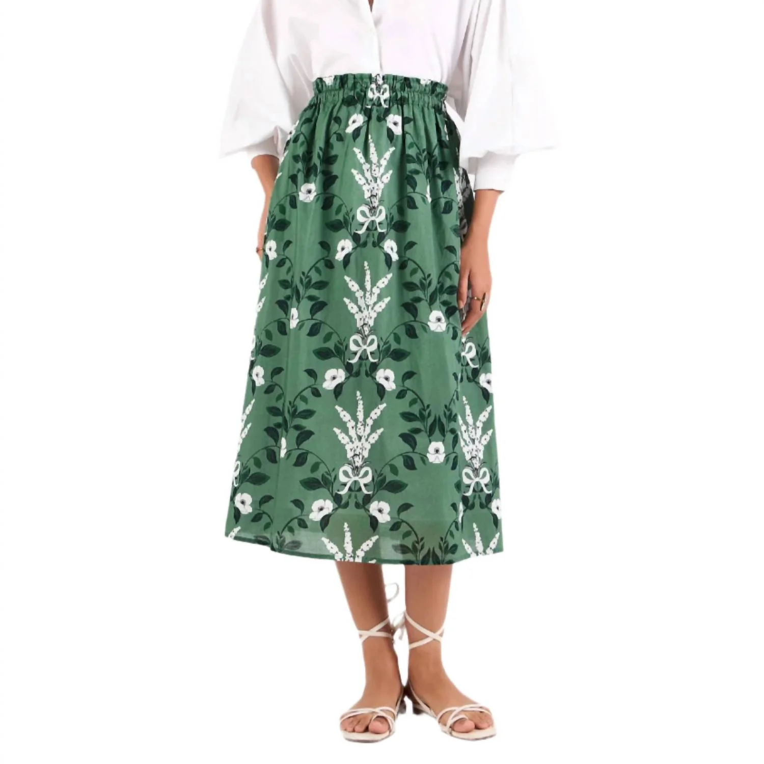 Amber Midi Skirt In Green