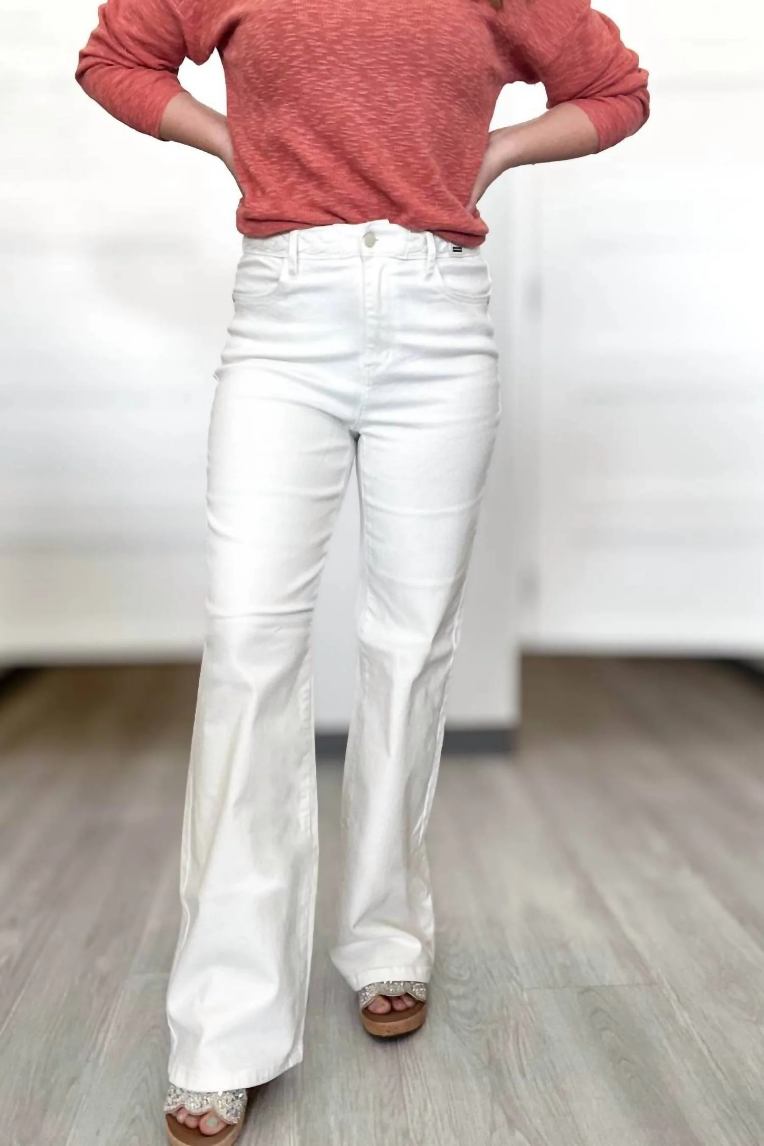 High Waist Wide Leg Jeans In White