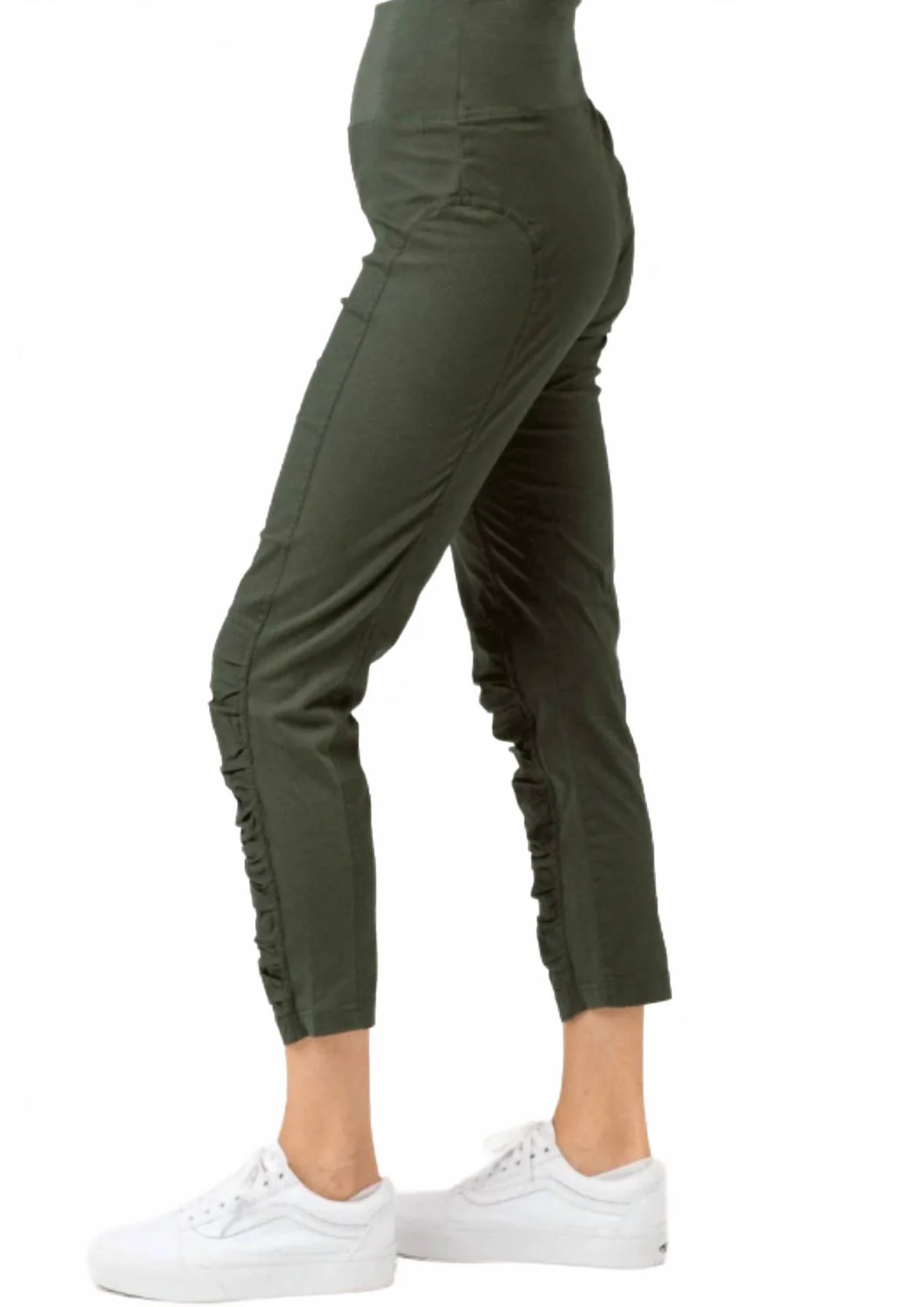 High Waist Jetter Crop Pants In Olive