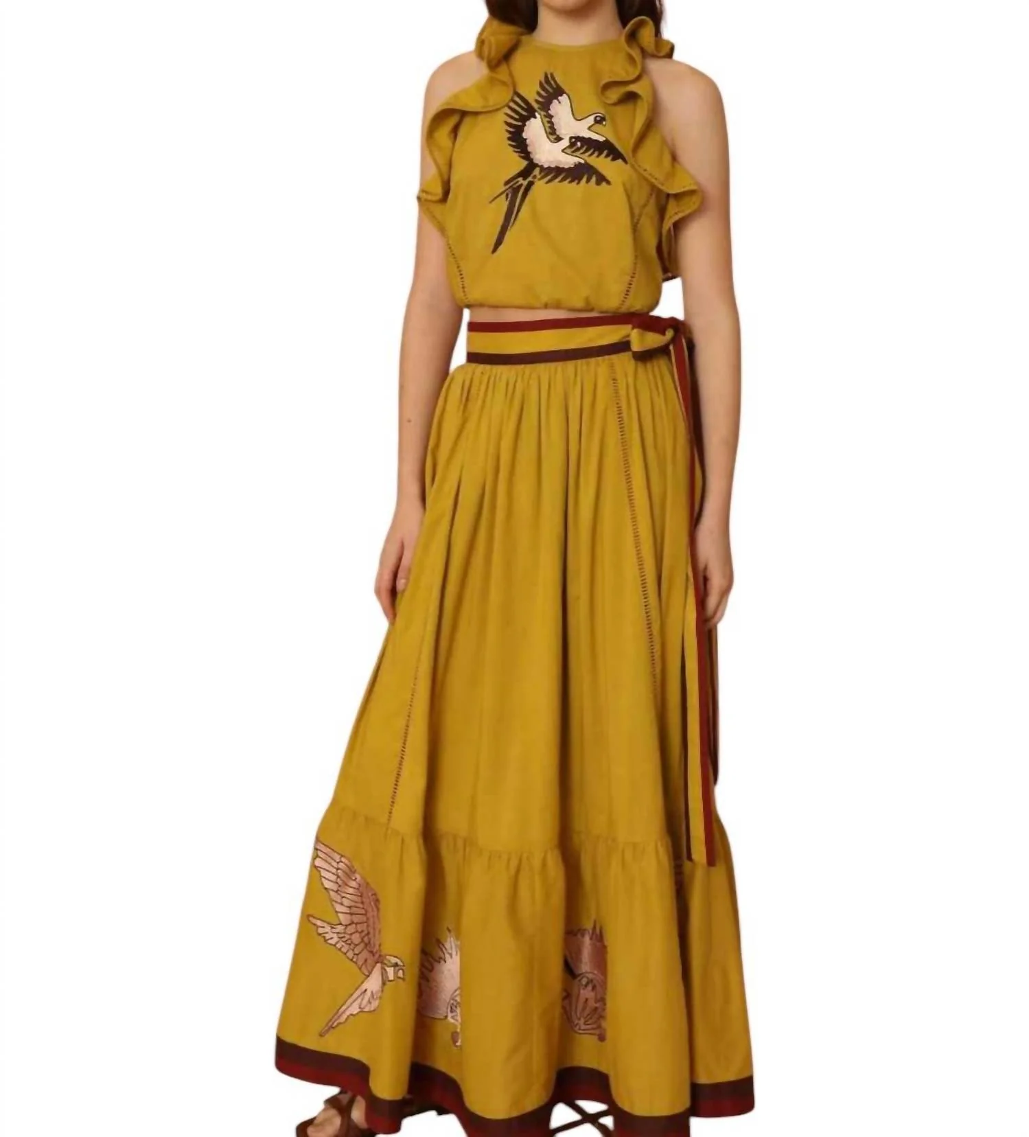 Malibu Maxi Skirt In Hinoki