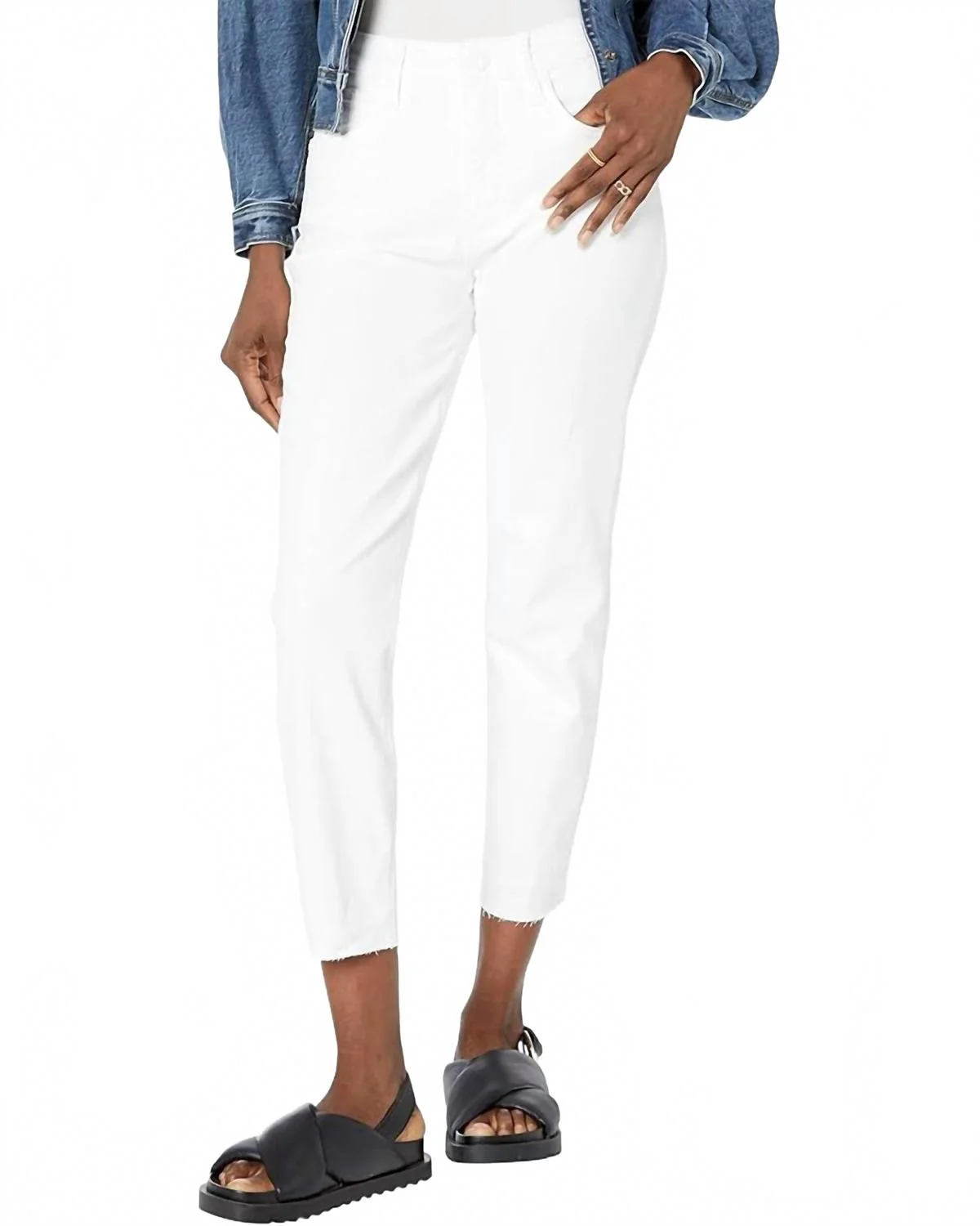 Rachael High-Rise Fab Ab Mom Jeans In Optic White