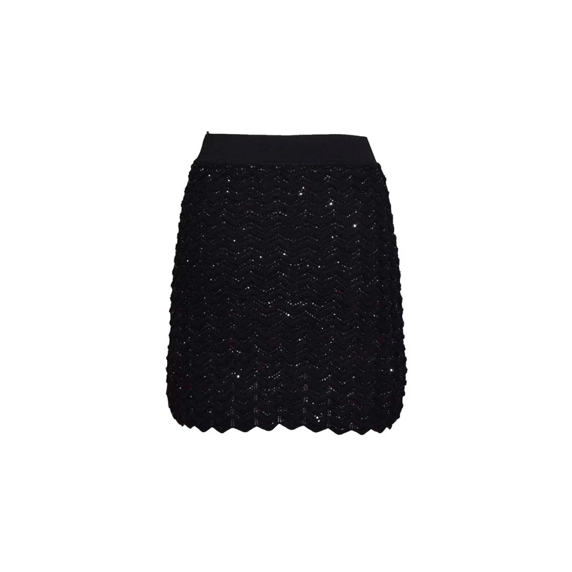 Black Sequined Viscose Skirt
