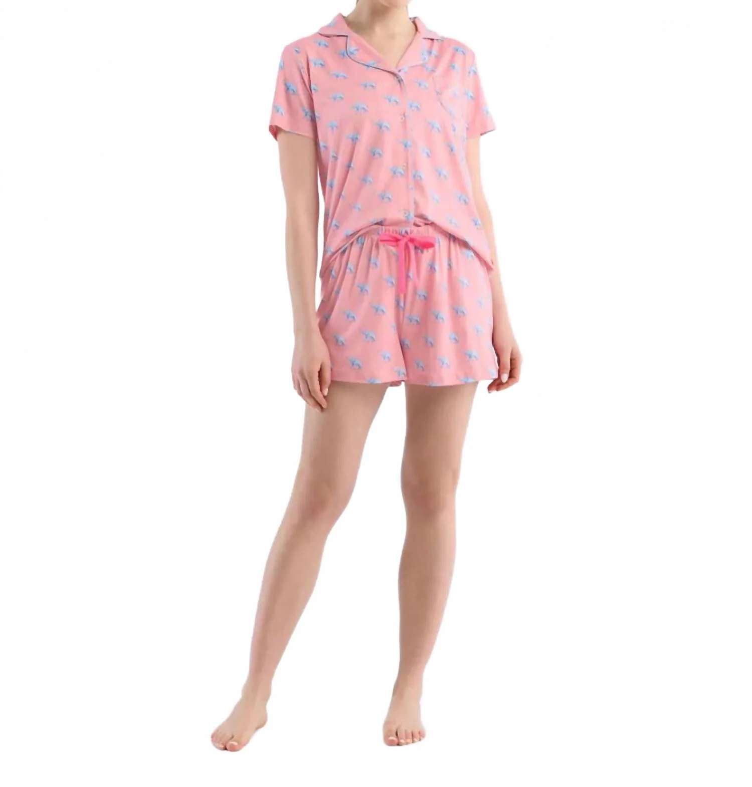 Everyday Short Pajama Set In Elephantastic