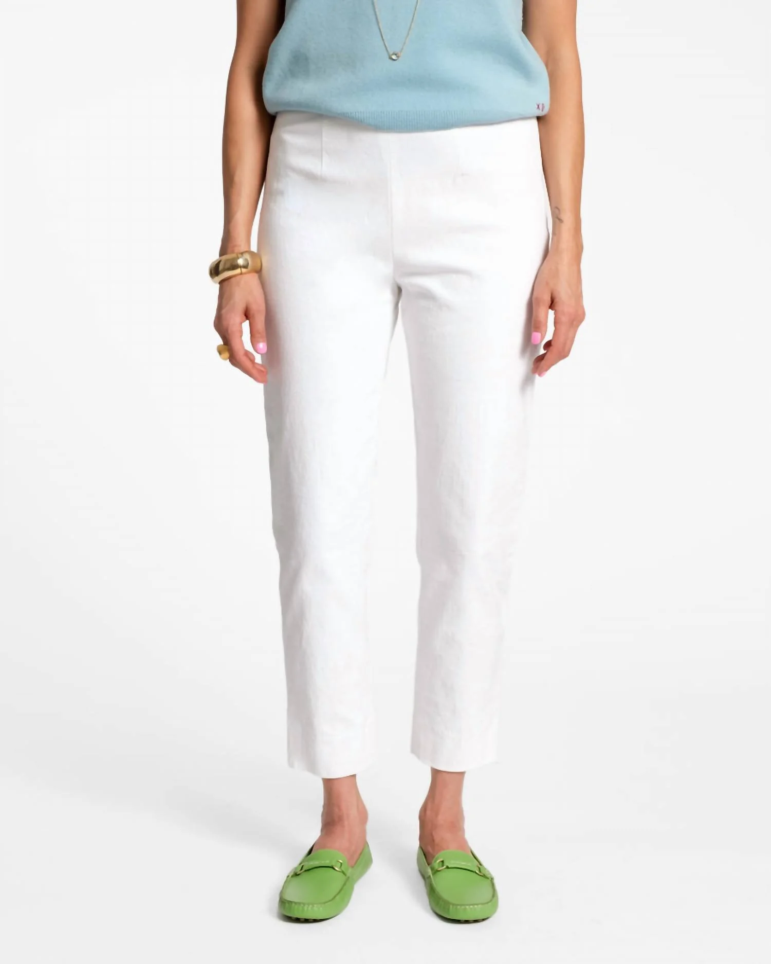 Lucy Cotton Stretch Pant In White