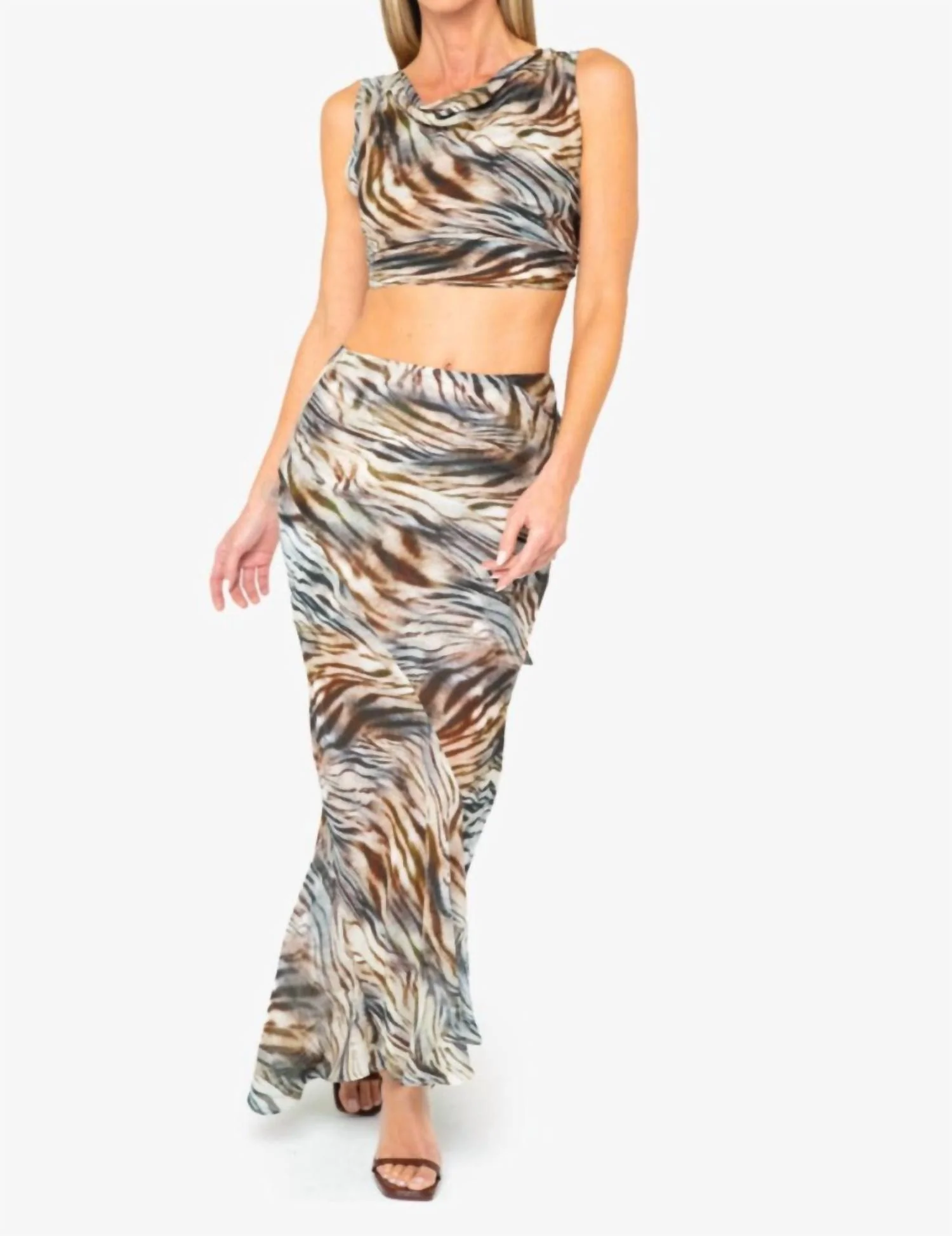 Sevy Skirt In Safari Print