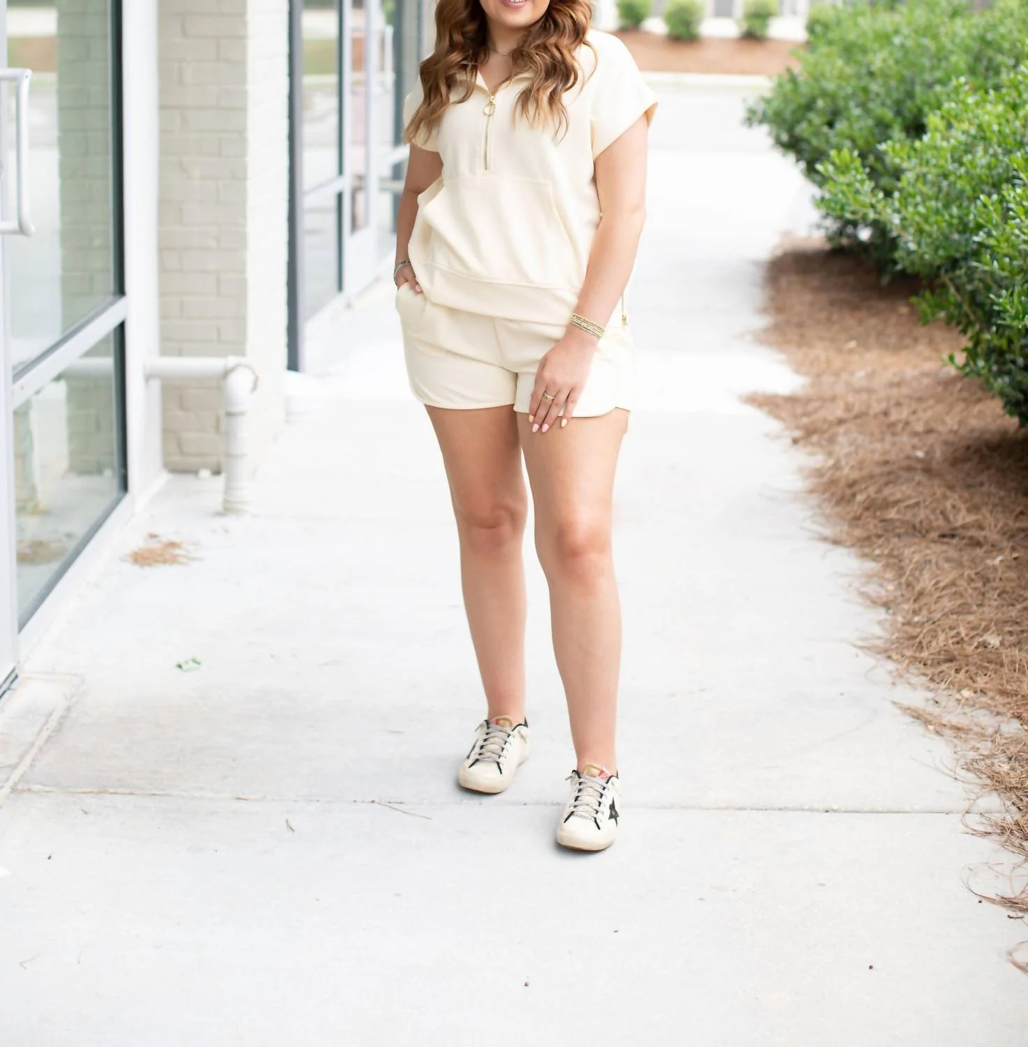 Top With Shorts Set In Cream
