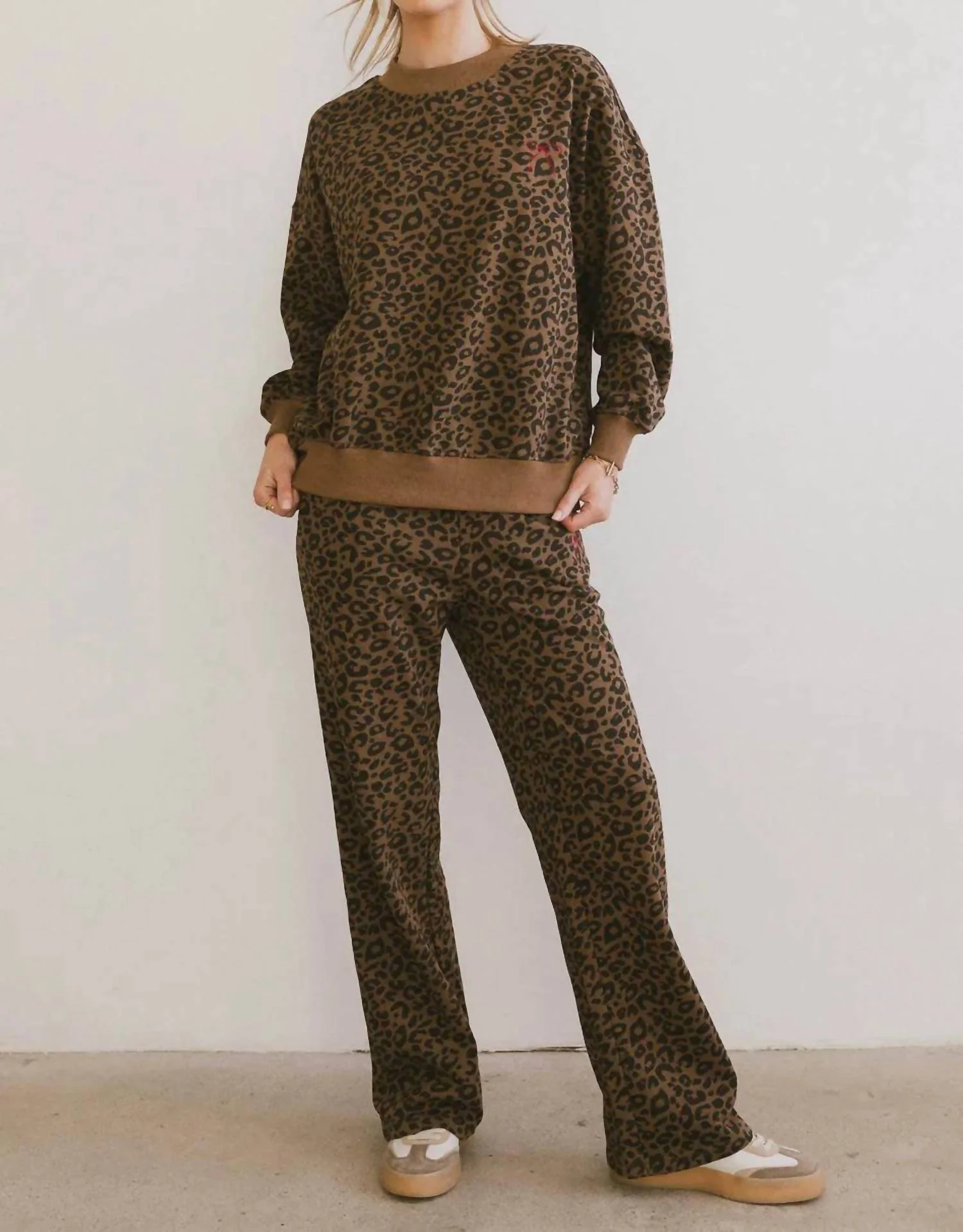 Leopard Sweat Set In Brown/ Black
