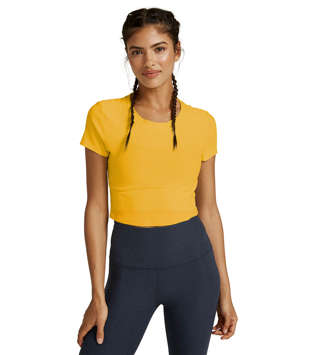 Beyond Yoga Featherweight Perspective Cropped Tee
